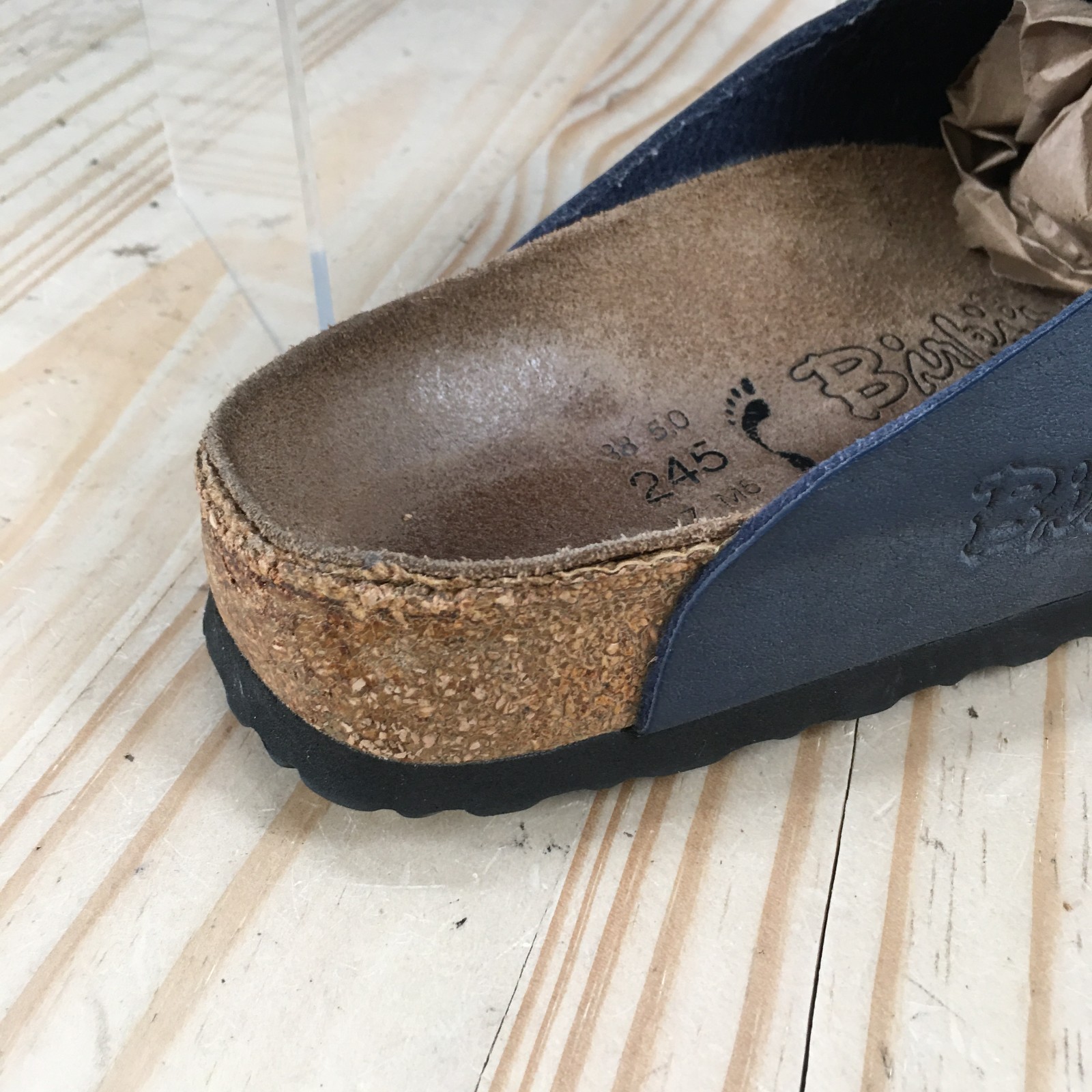 Birkis Birkenstock Amsterdam Shoes Womens 38 Clogs Slip On Closed Toe Flats Blue