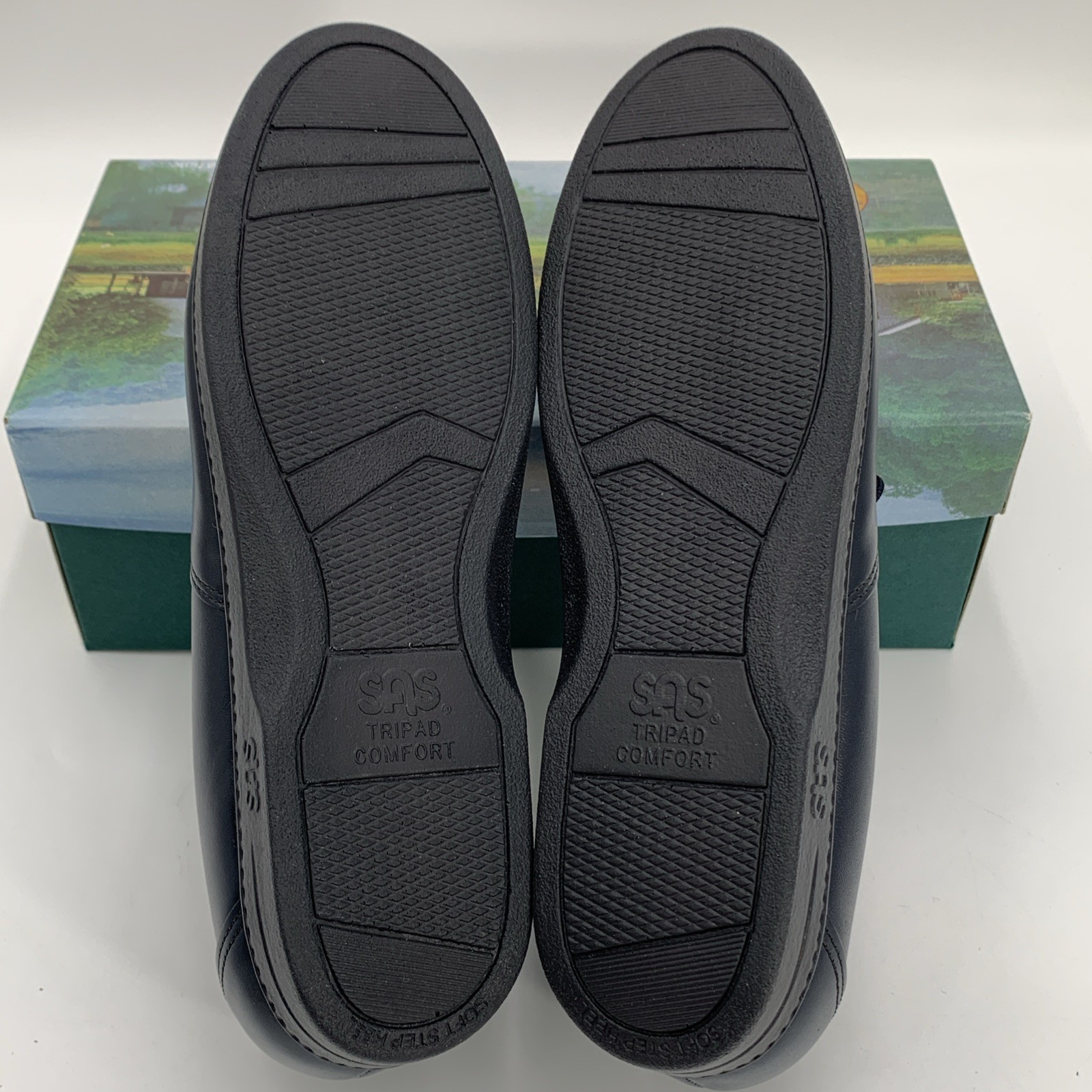 SAS Whisper Women’s 10N Navy Leather Lace-Up Shoes Tripad Comfort No Insoles New