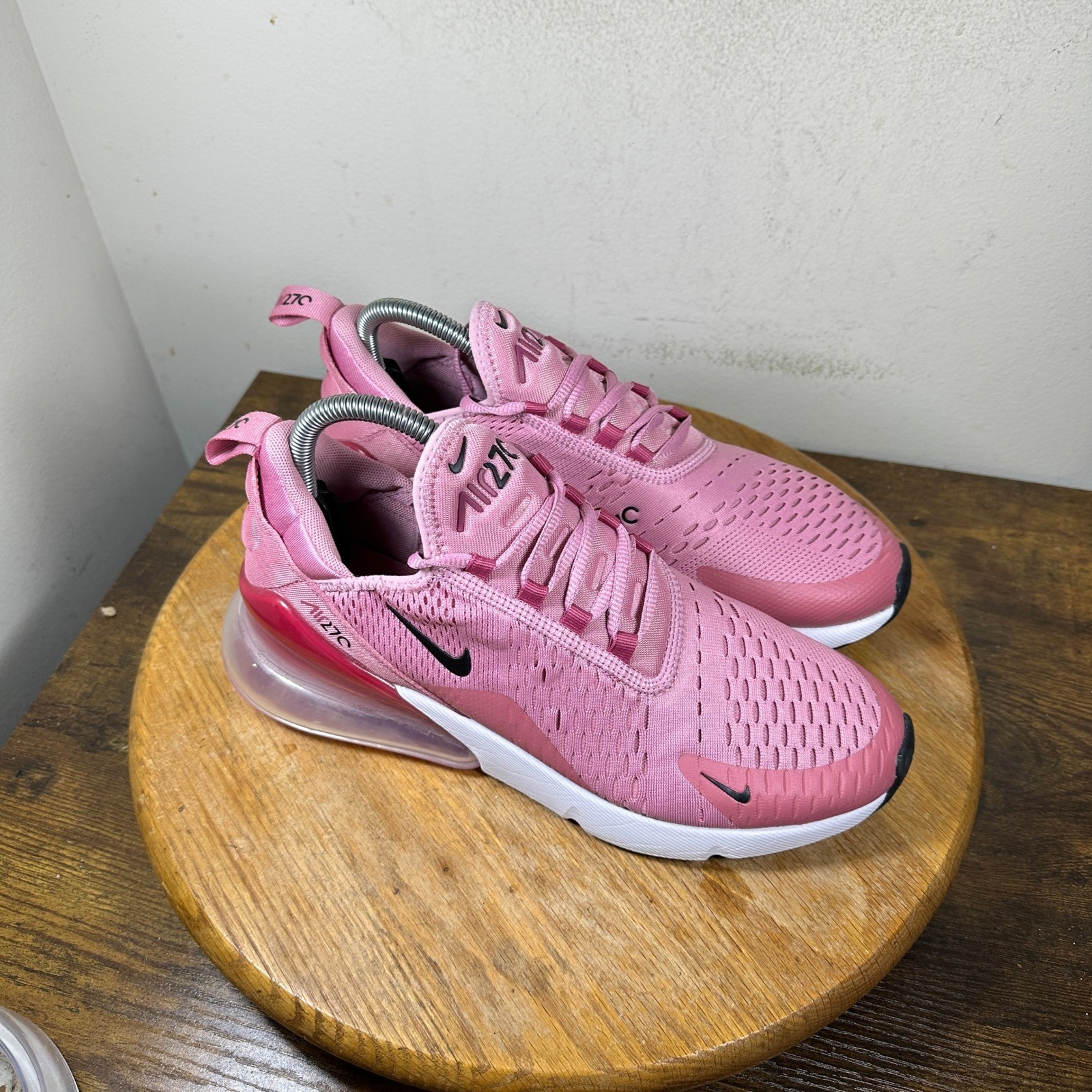 Nike Air Max 270 Womens Pink Mesh Running Sneakers AH6789-604 Size 9