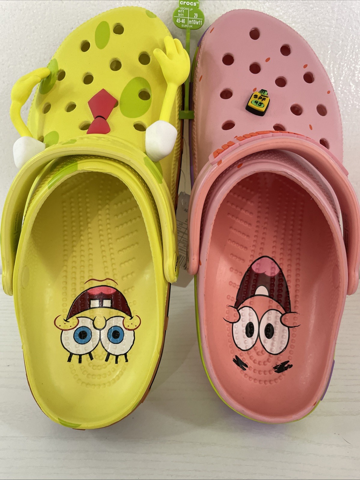 M11 Crocs SpongeBob & Patrick Clogs Shoes Unworn New With Tags Custom Pair
