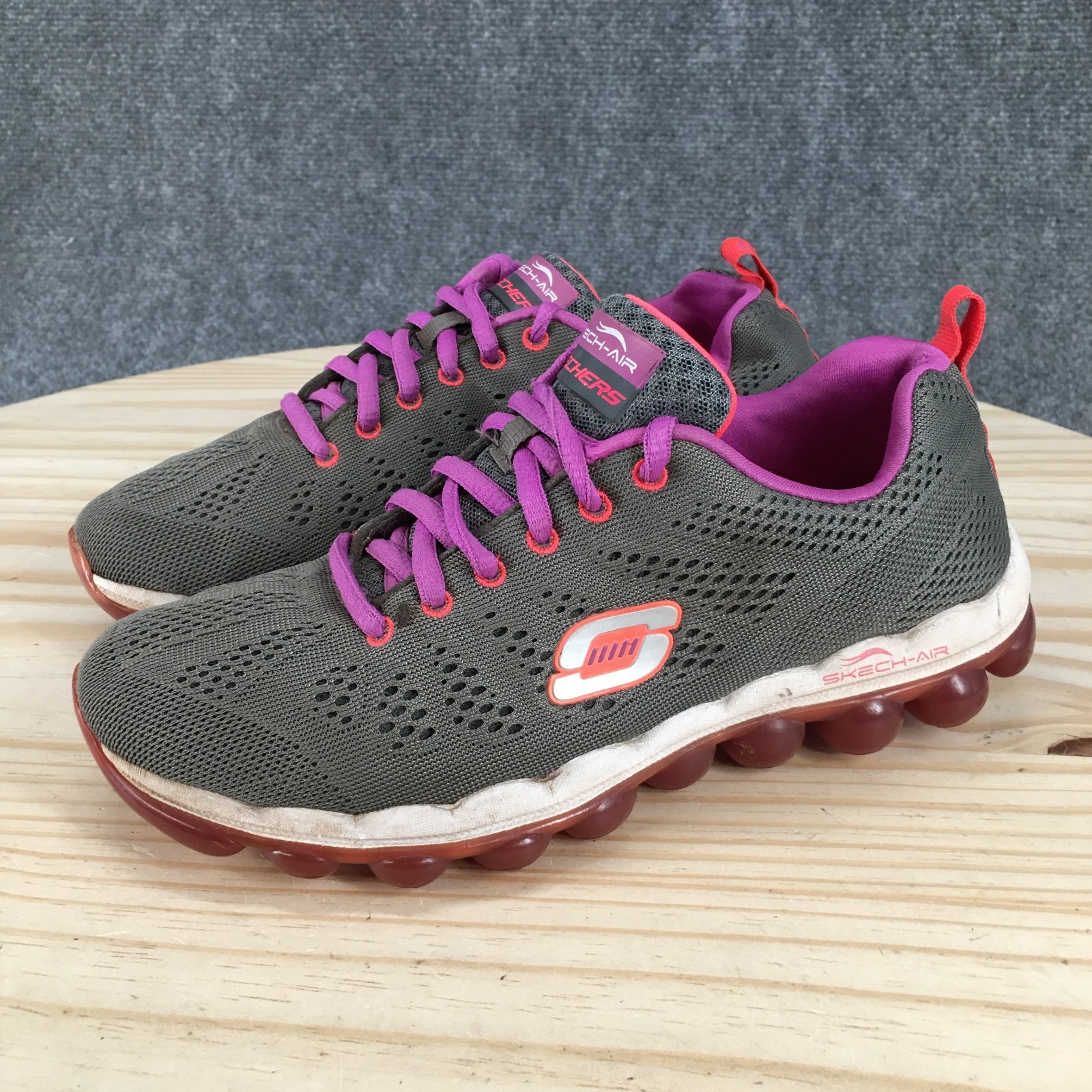 Skechers Shoes Womens 6 M Skech Air Inspire Sneakers Gray Mesh Sports SN11849