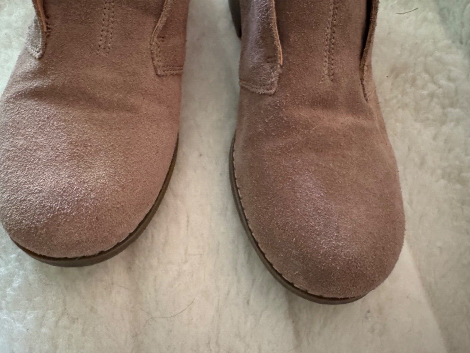 FRANCO SARTO SIZE 6M TAN Suede Slip on Almond Toe Front Flap NWOT