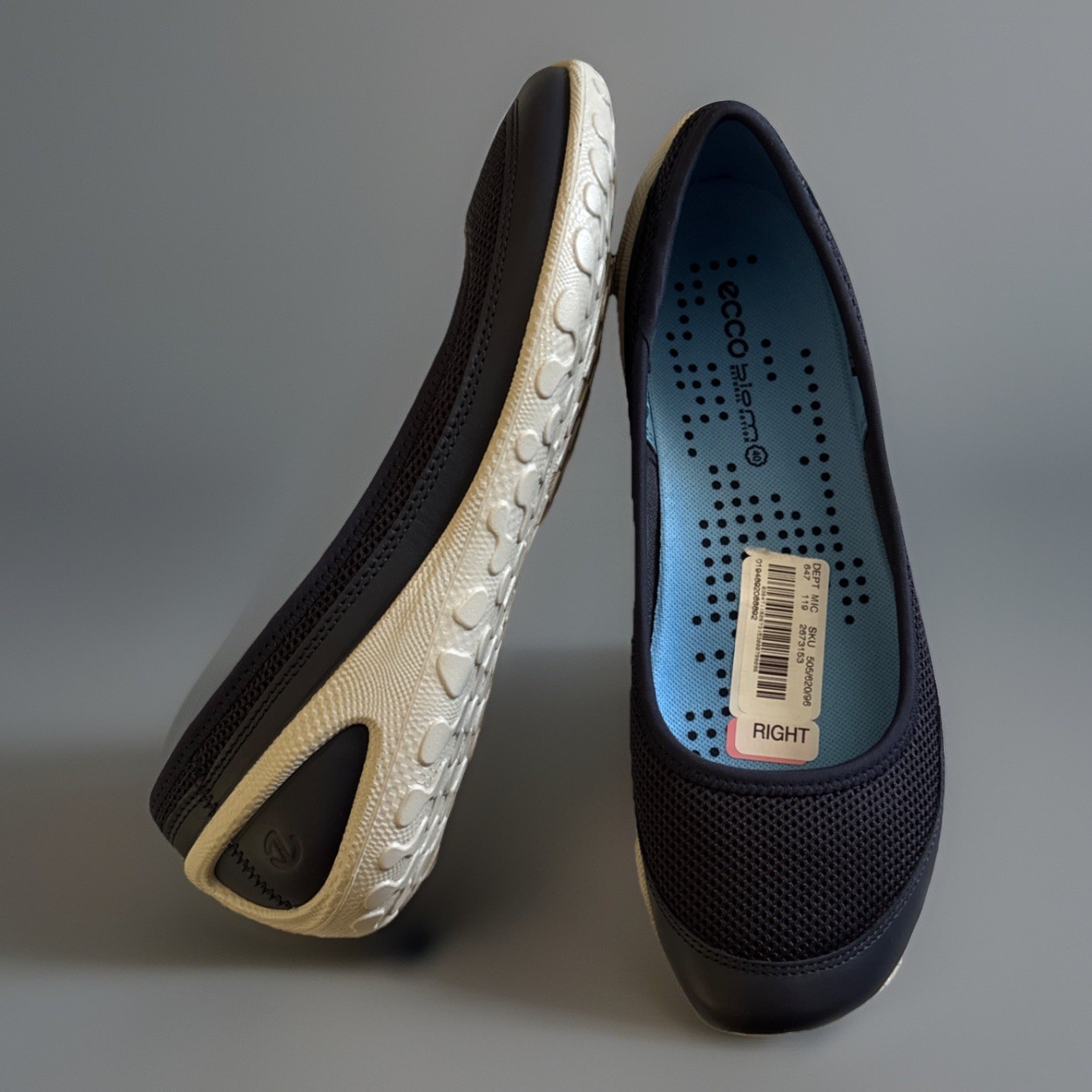 ECCO NEW Biom Skimmer Lite Women’s 9/9.5 U.S. AU 40 Ballerina Shoes Navy White