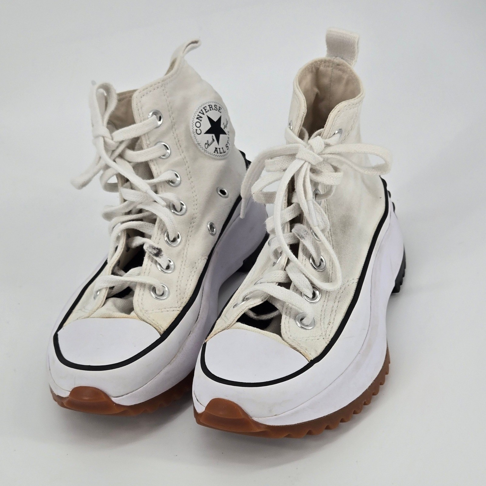Converse Run Star Hike High Top White Chunky Platform Sneakers Womens 4.5 Mens 3