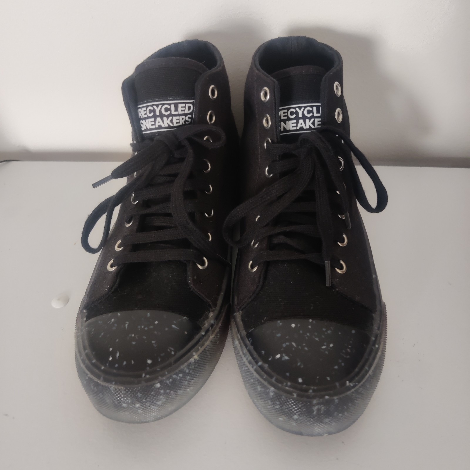Recykers Black Recycled Sneakers Unisex EU40 Eco Friendly Vegan Organic Shoes