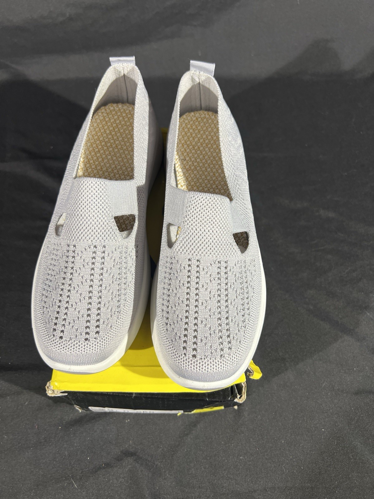 Womens Slip On Shoes Mesh Light Gray EU 42 Womens 9 Walking Cruise Beach Casual
