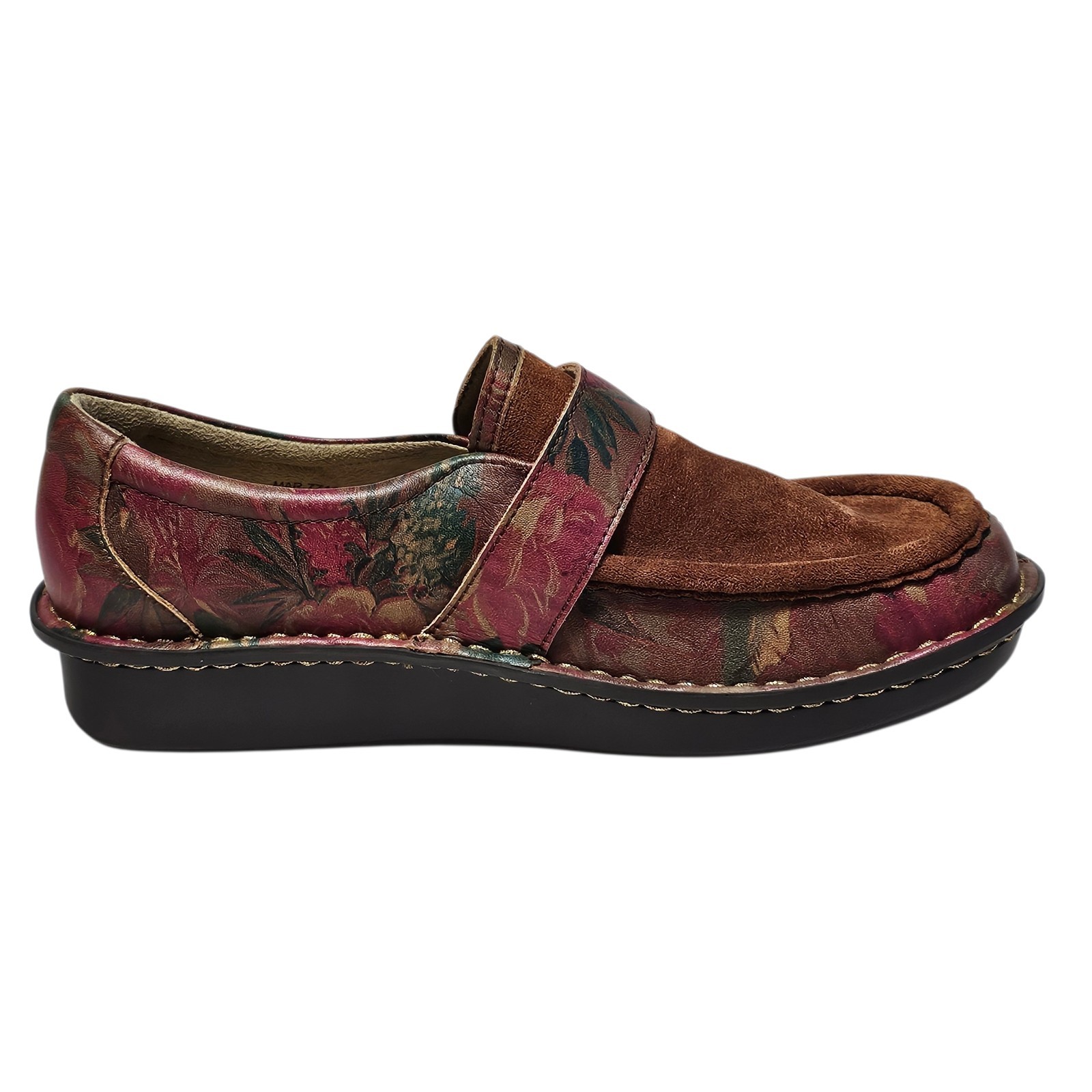 Alegria Marie Southwestern Boho Leather Slip On Shoes Sz 38 US 8-8.5 Floral