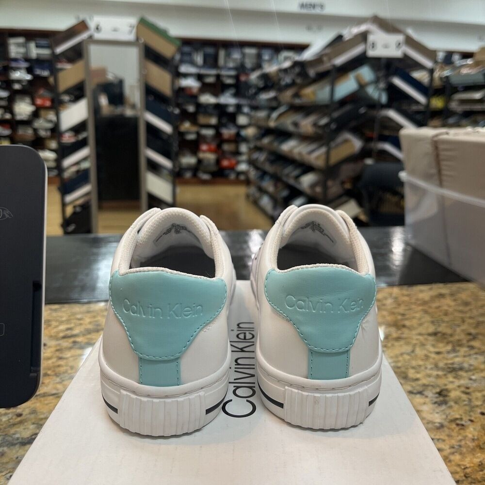 Calvin Klein Womens Clairen White Purple Casual and Fashion Sneakers Size 6.5M