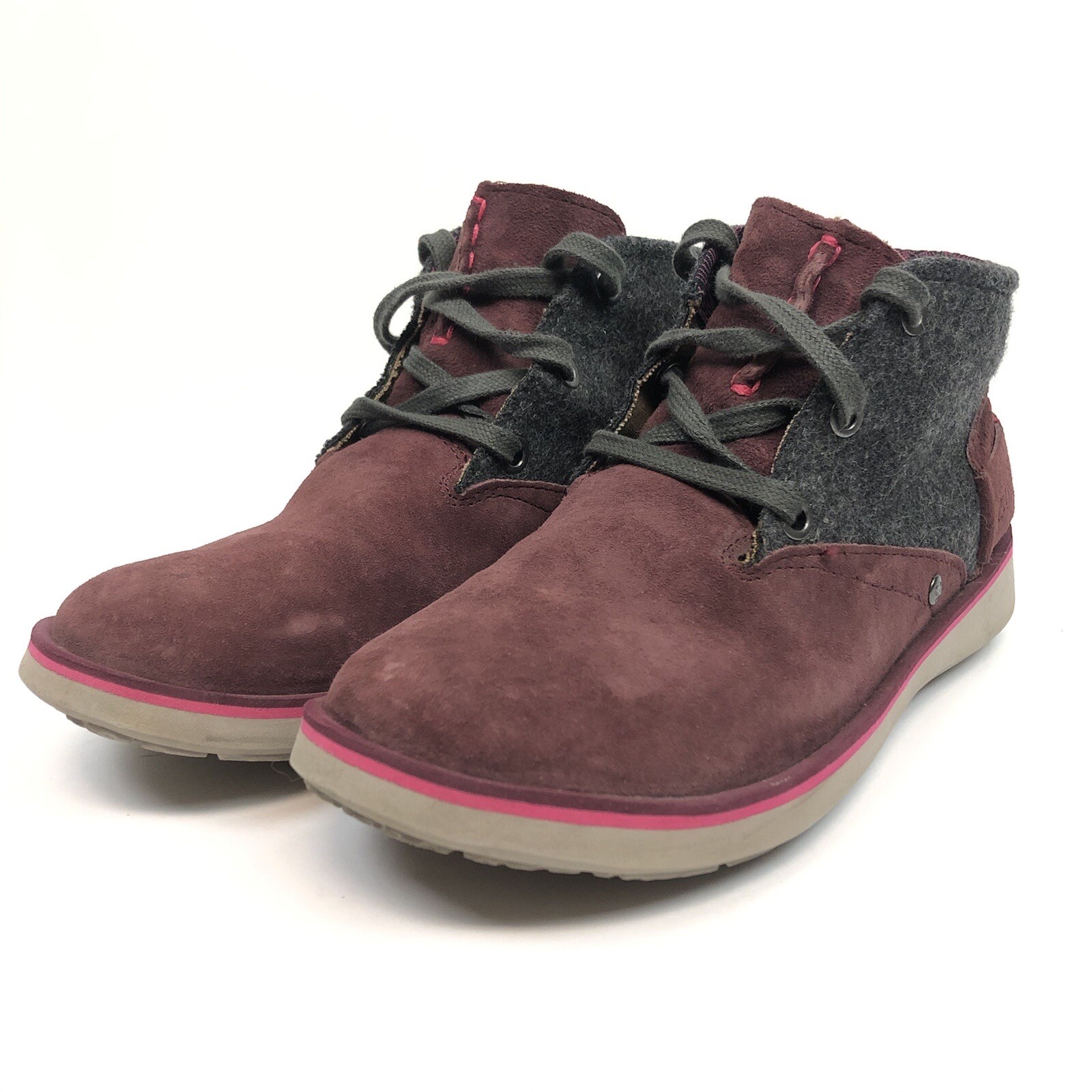 CUSHE Manuka Lite Desert Womens Lace Up Chukka Sz US 5 EU 36 Wine Surf Comfort