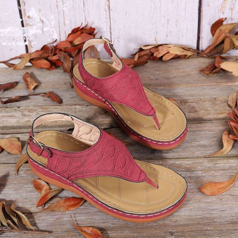 Sandals Orthopedic Flip Flops Ladies Low Wedge Casual Flat Womens Shoes
