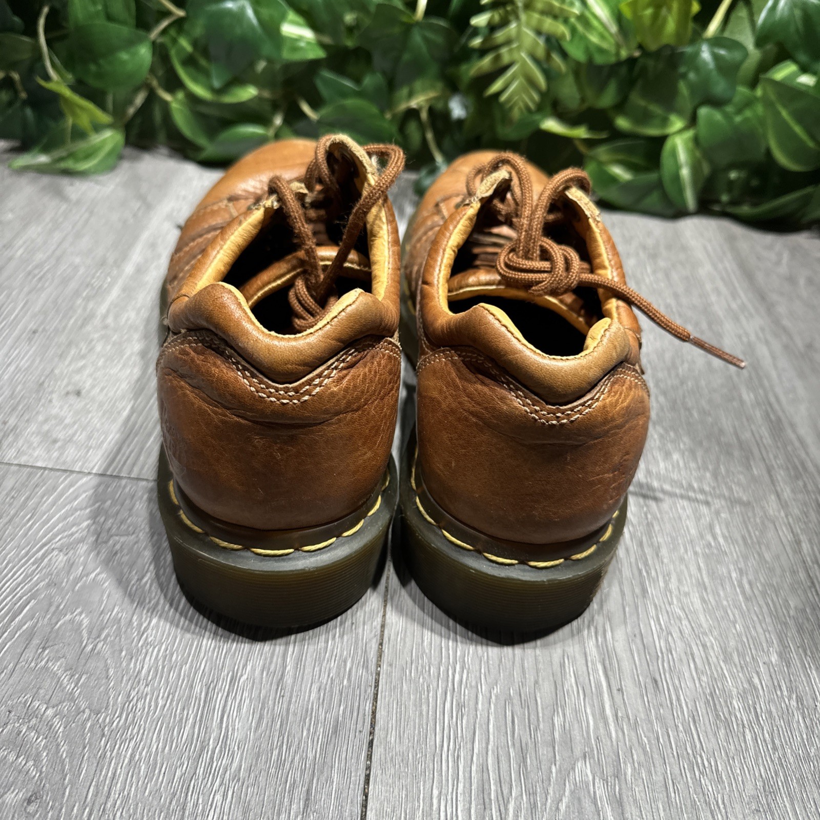 Y2K Dr Martens Chunky Oxford Shoes Brown Leather 12037 Womens Size US 7 UK 5