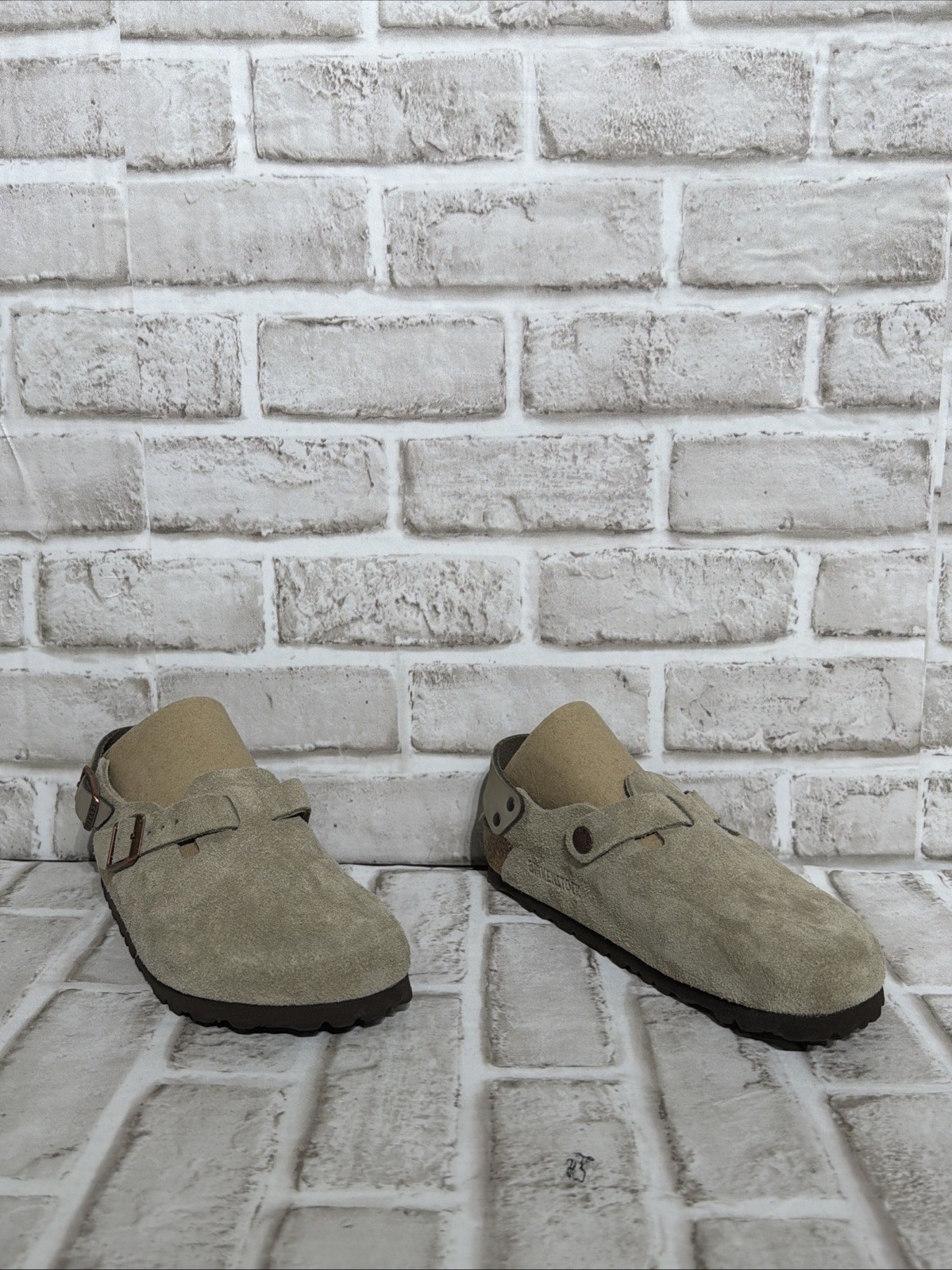 Birkenstock Tokio Women’s Taupe Suede Clogs Sz 5 Narrow Width New