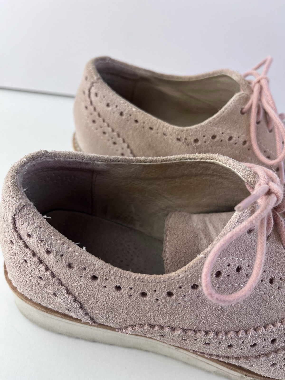 Frankie 4 Pink Suede Leather Lace Up Brogue Shoes Women’s Size 6