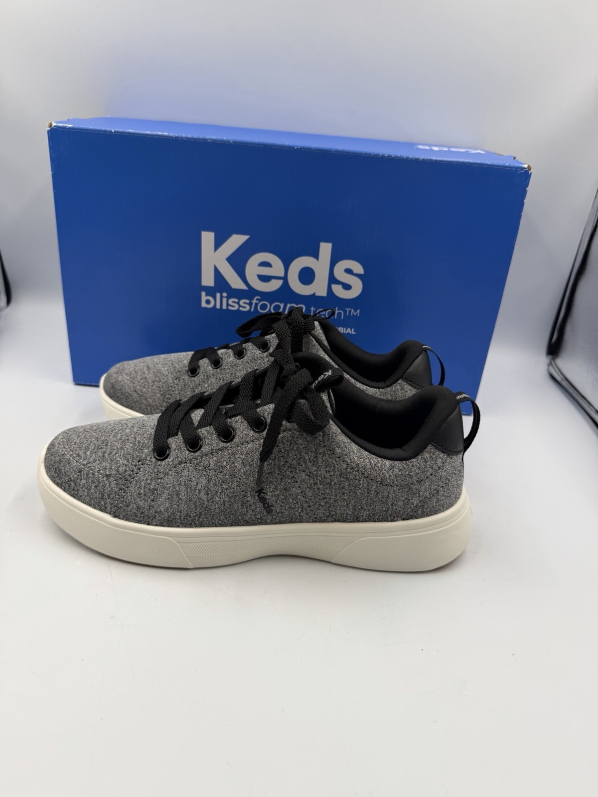 Keds BlissWalk Jersey Lace Up Sneakers Gray Heather Women’s 5.5 Comfort NIB