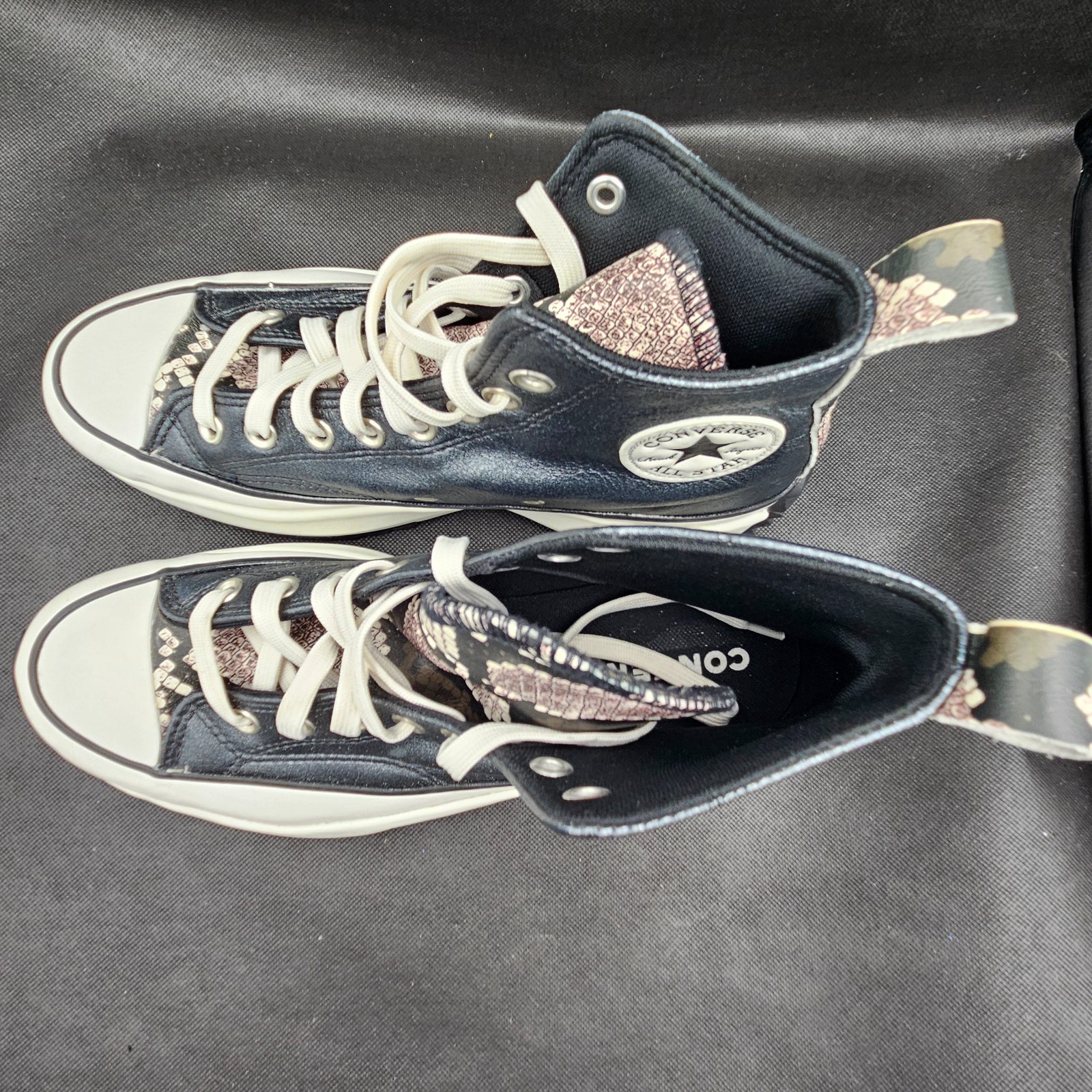 Converse Run Star Hike Leather High Top Mens 9 Womens 10.5 Snake Print Y2K
