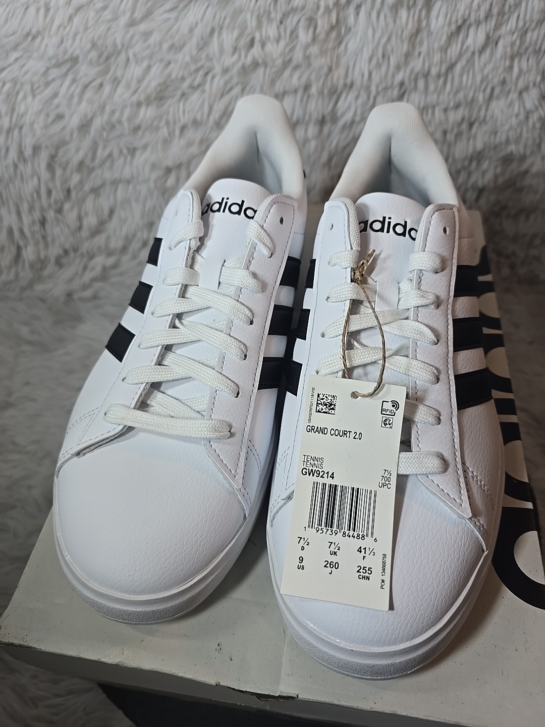Adidas Grand Court 2.0 Sneakers Shoes White Black Stripes Women’s Size 9