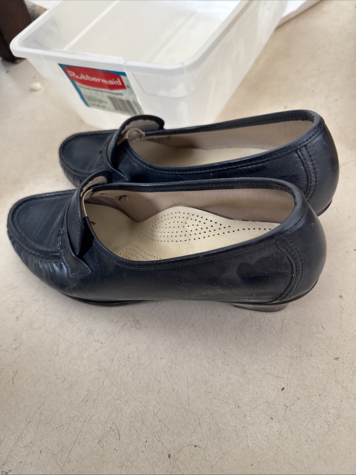 SAS Shoes Genuine Handsewn Black Leather Loafers Slip On Comfort Women 8.5