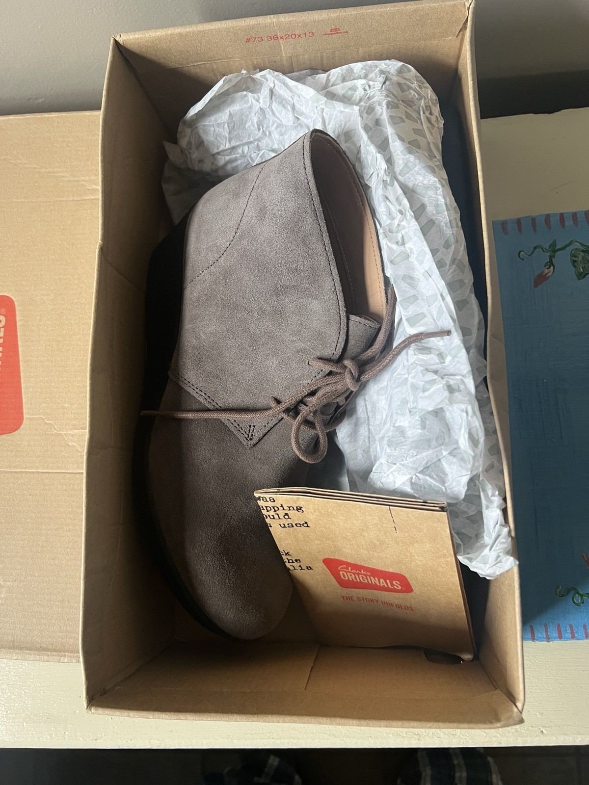 CLARKS ORIGINALS Athie Terra Desert Boots Wedge Sole Taupe Women’s 10 M NEW