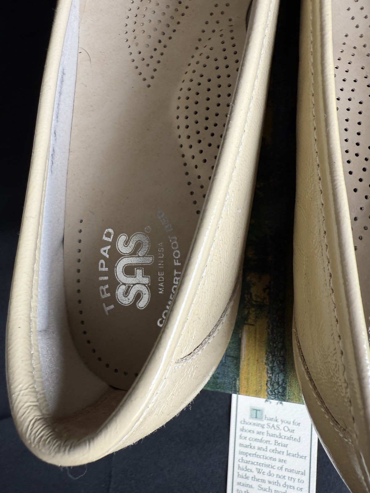 SAS Metro-P Women’s Bone White/Beige Leather Slip On Tripad Loafers Size 10.5-N.