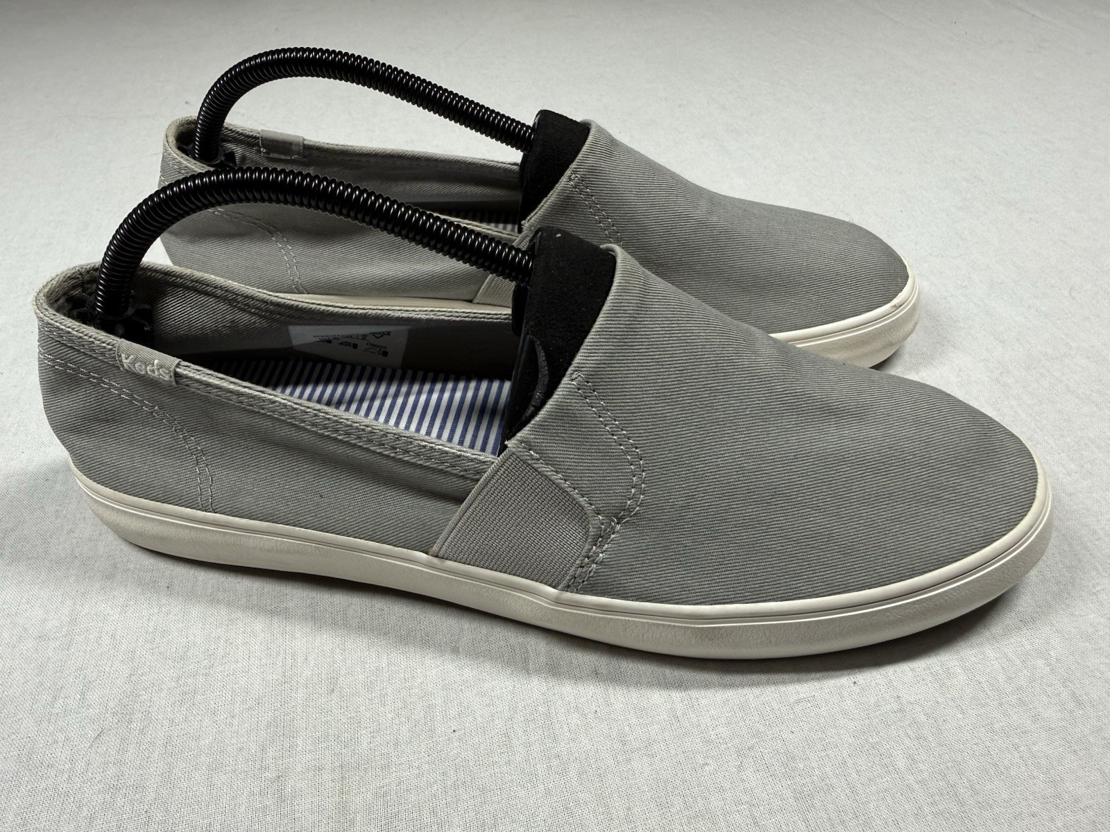 Keds Champion Canvas Slip On Shoes Women Size 11 Gray Double Decker Comfort