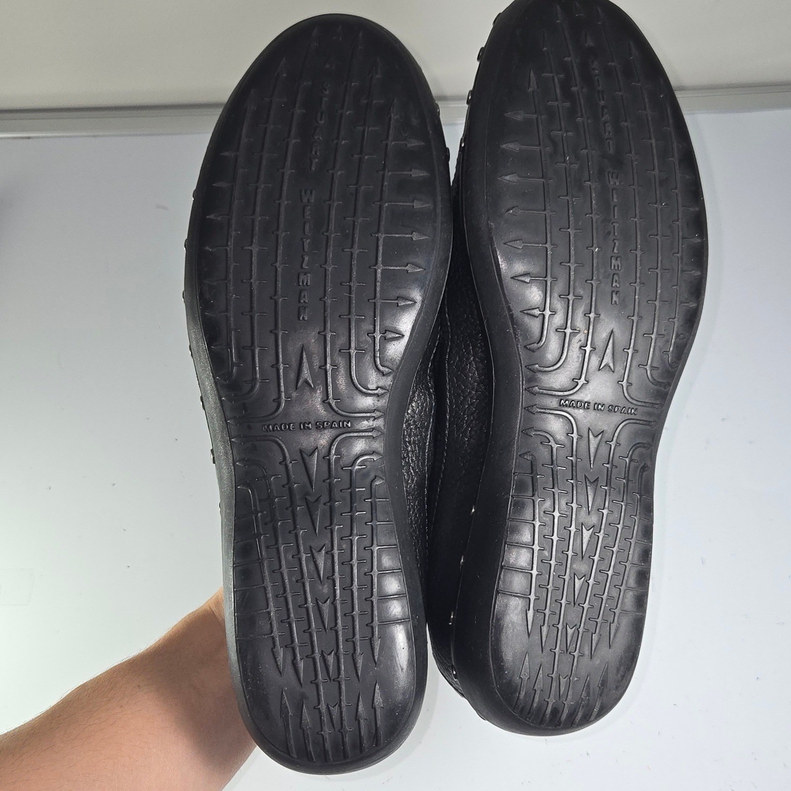 Stuart Weitzman Black Leather Studded Embellished Strap Sneakers Shoes Size 7