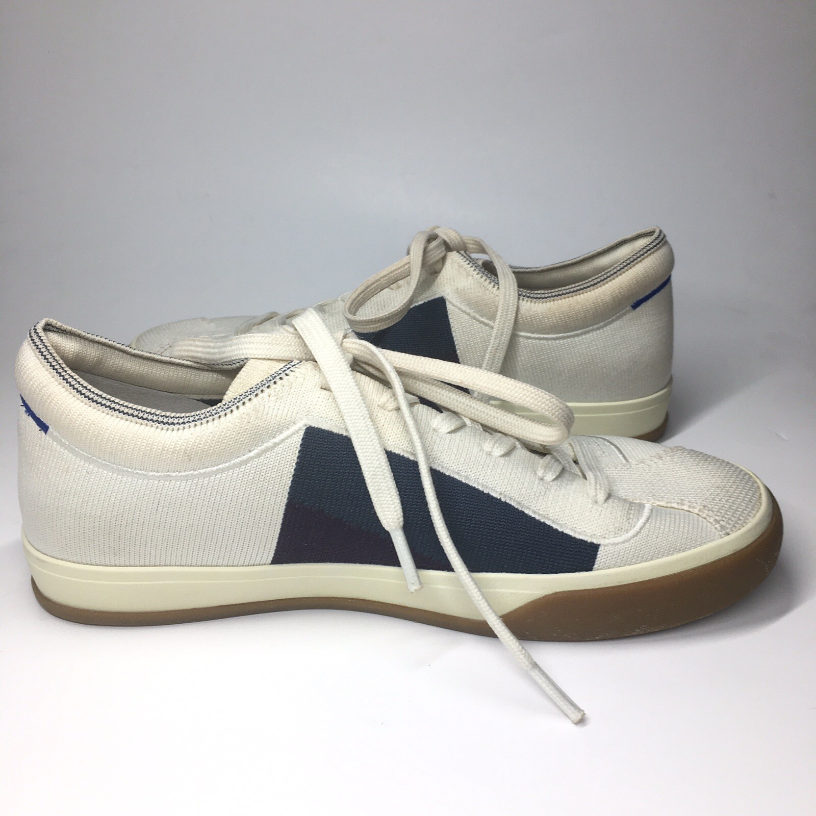 Rothys Lace Up Sneakers White Blue Blackberry Colorblock Shoes Women’s Size 7