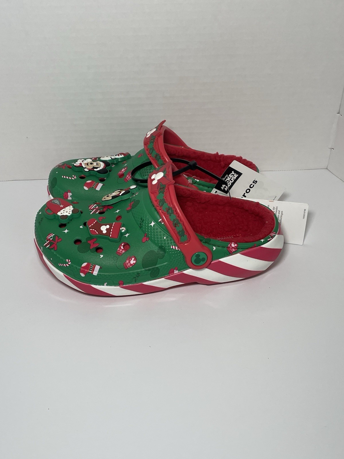 Disney Holiday Mickey Minnie Christmas Crocs Clogs Fleece Lined Size M4 W6