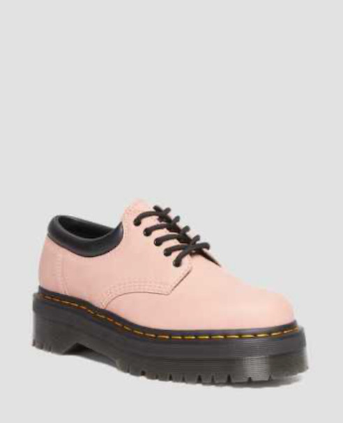 Dr. Martens 8053 Pisa Leather Platform Casual Shoes, Women Size 8, Peach Beige