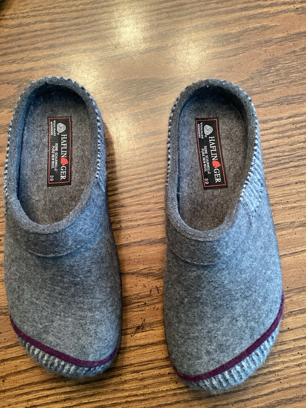 Haflinger Solid Wool Hard Sole Slippers SZ 39