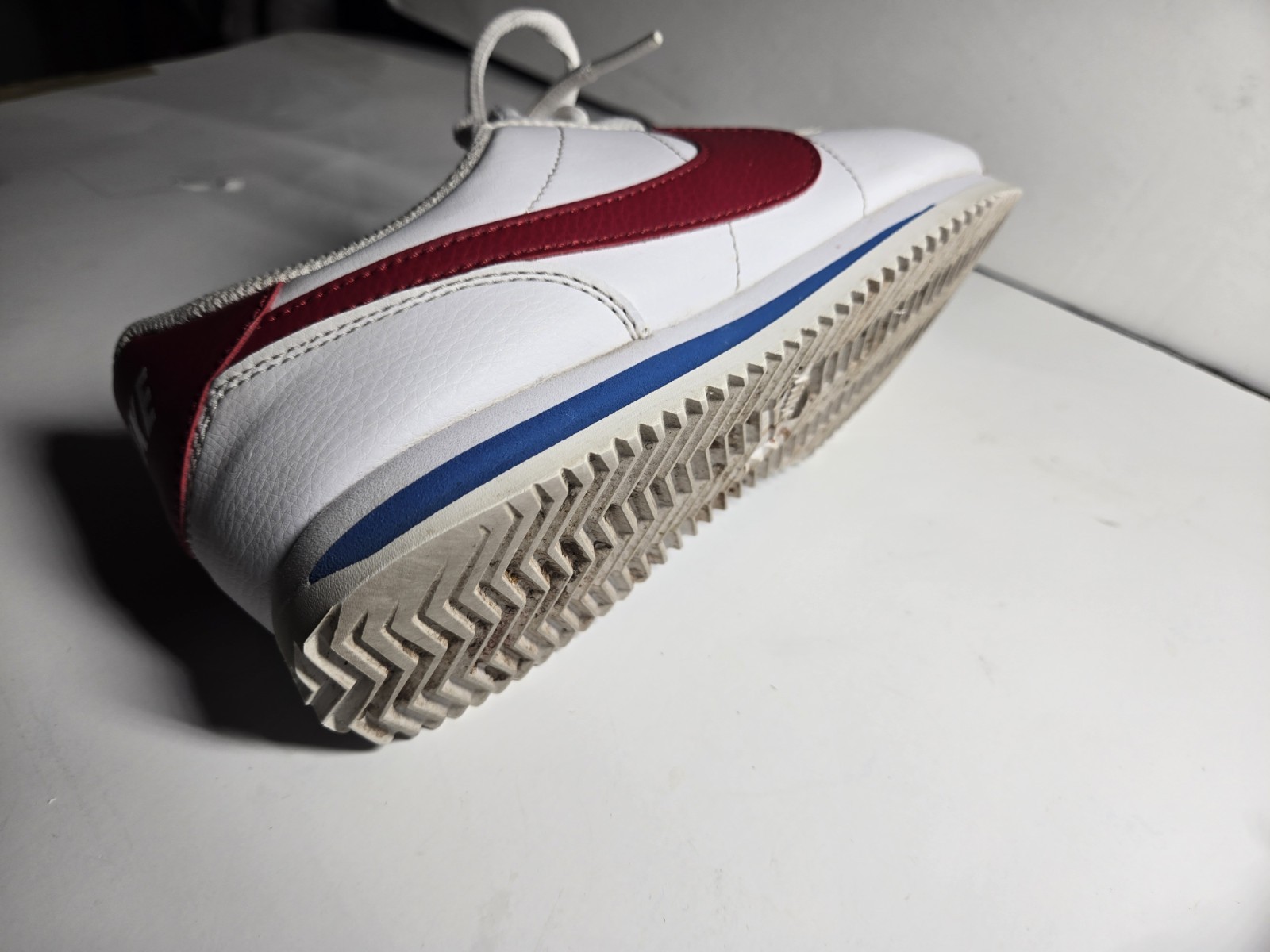 Nike Cortez Forrest Gump Sneakers White Varsity Red & Varsity Blue Size 6y