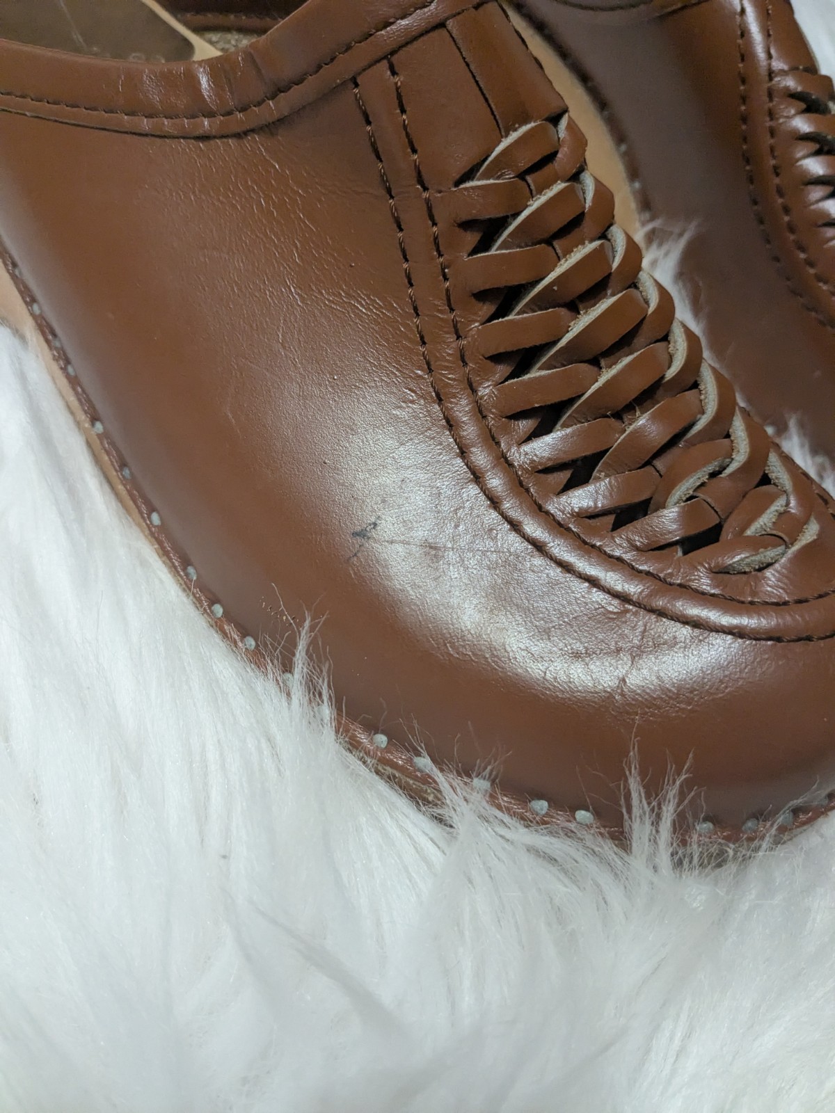 Bastad Troentorp Vtg Wright Shoes 39, 40, 8.5, 9 Braided Leather Clogs Swedish