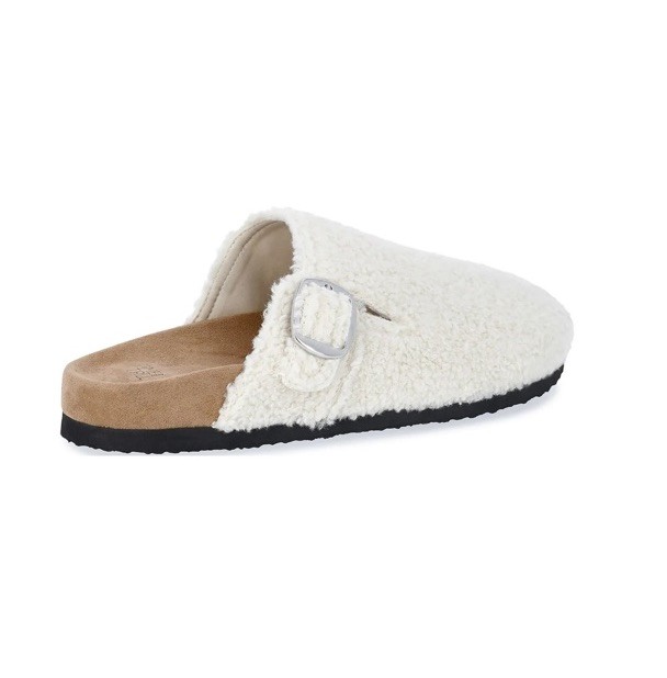 Time and Tru Women’s Buckle Clogs Comfort Shoes Slip On Faux Shearling Size 9