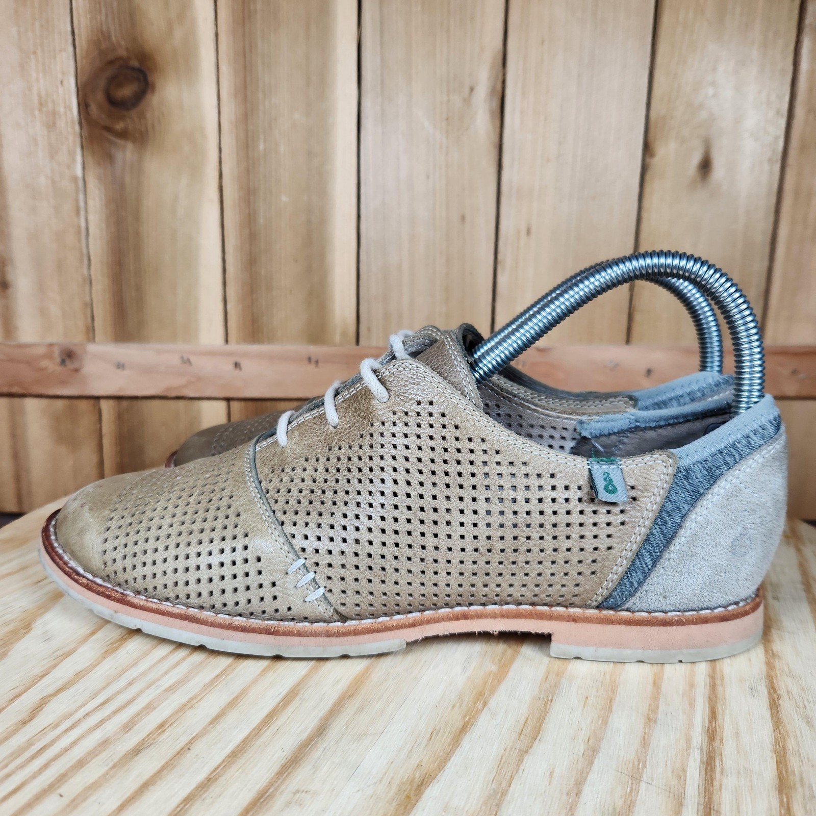Ahnu Emery Oxford Shoes Womens 7 37.5 EU Brown Leather Perforated Lace Up