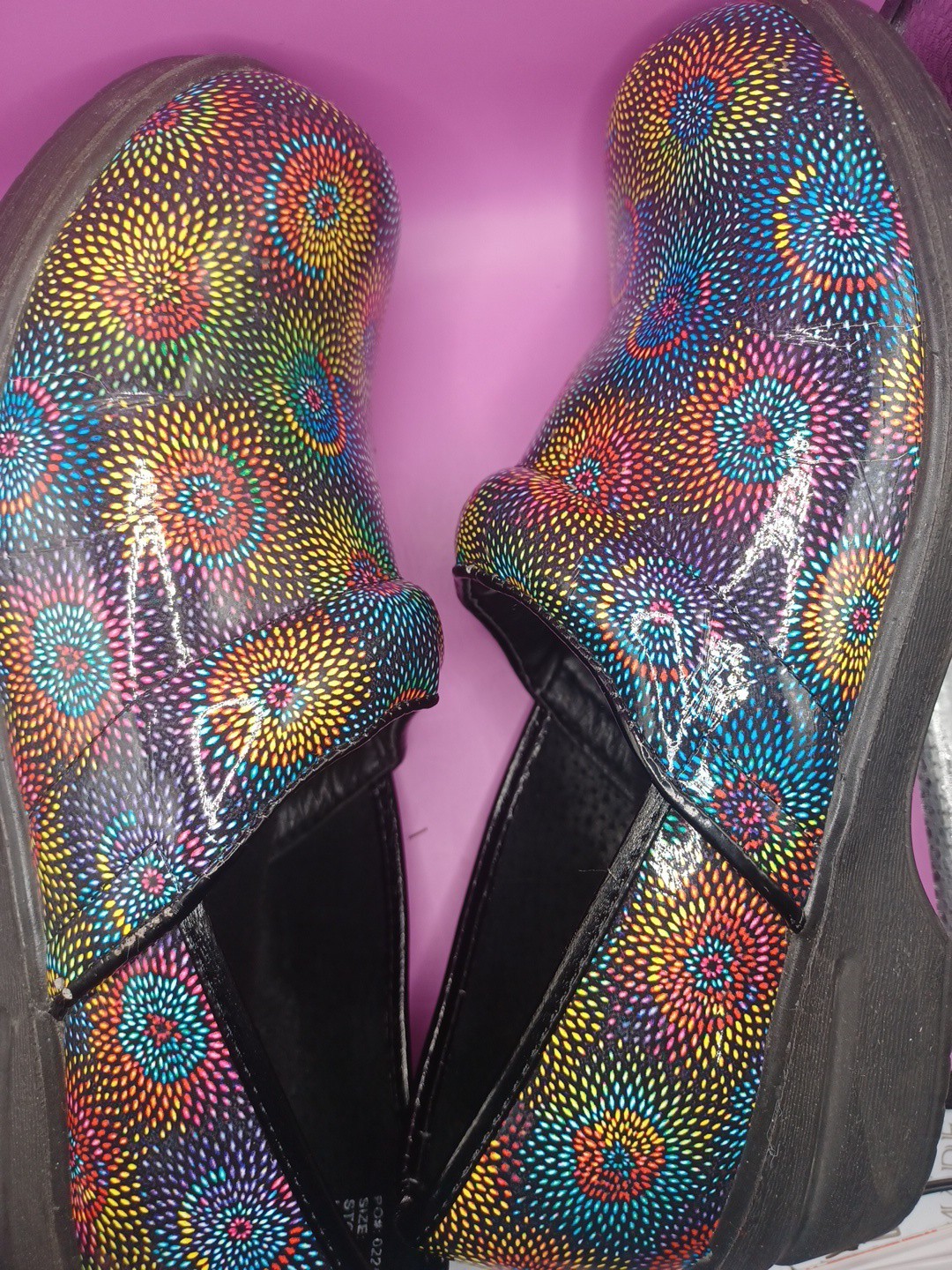 SAVVY BRANDY WOMEN’S NURSING SLIP RESISTANT CLOGS SHOES Sz 8 Fireworks