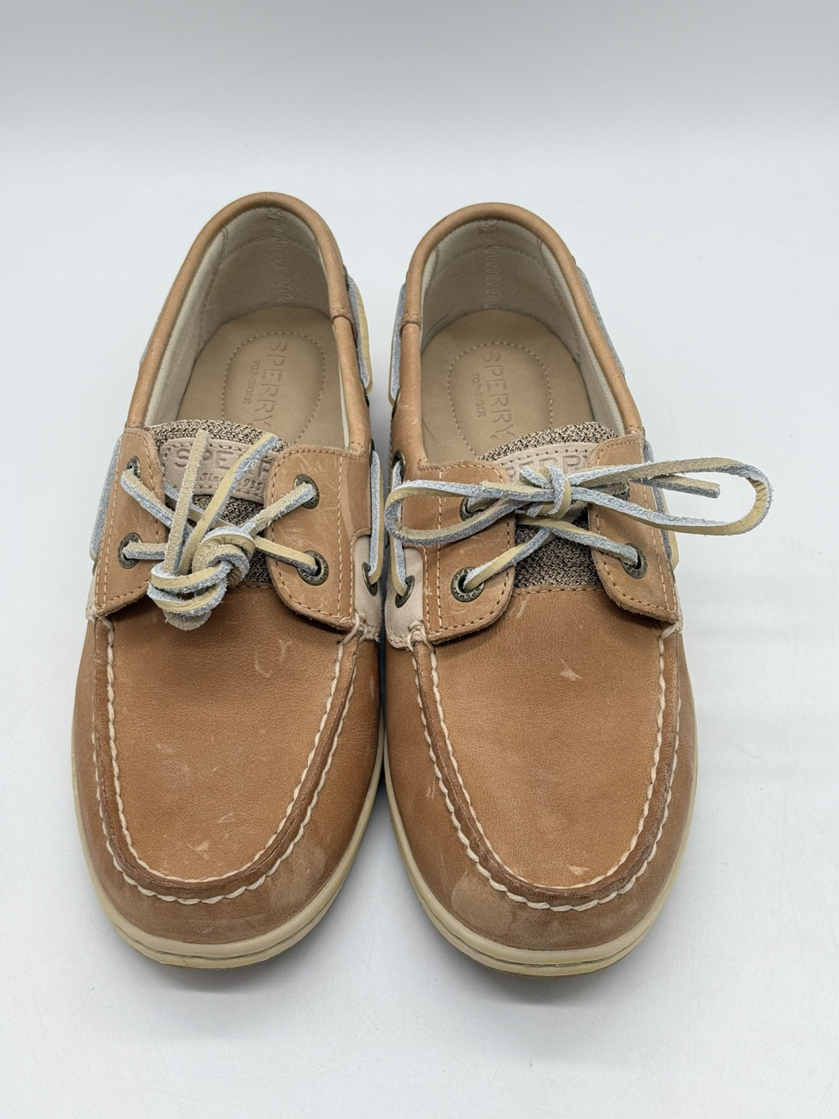 Sperry Women’s Koifish Linen Oats Boat Shoes – Tan – Size US 7.5 – STS95589