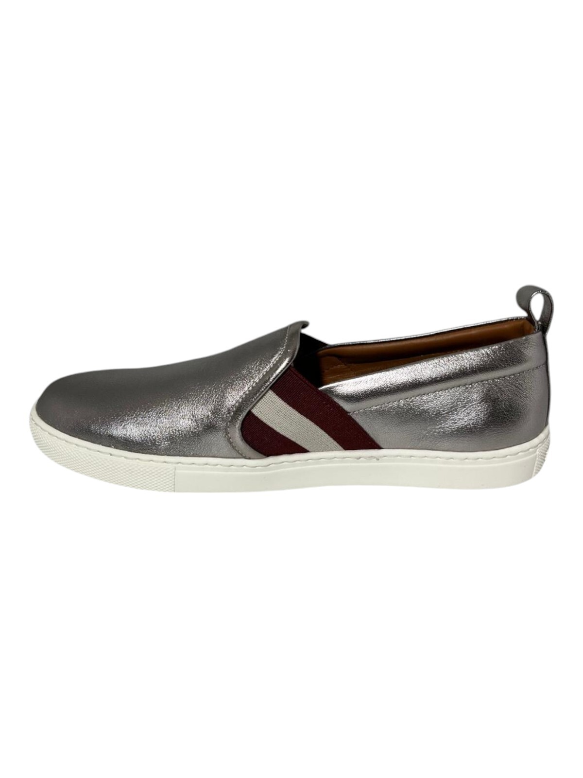 Bally Henrika 6212747 Silver Lamb Leather Slip-on Low-top Sneakers MSRP$450