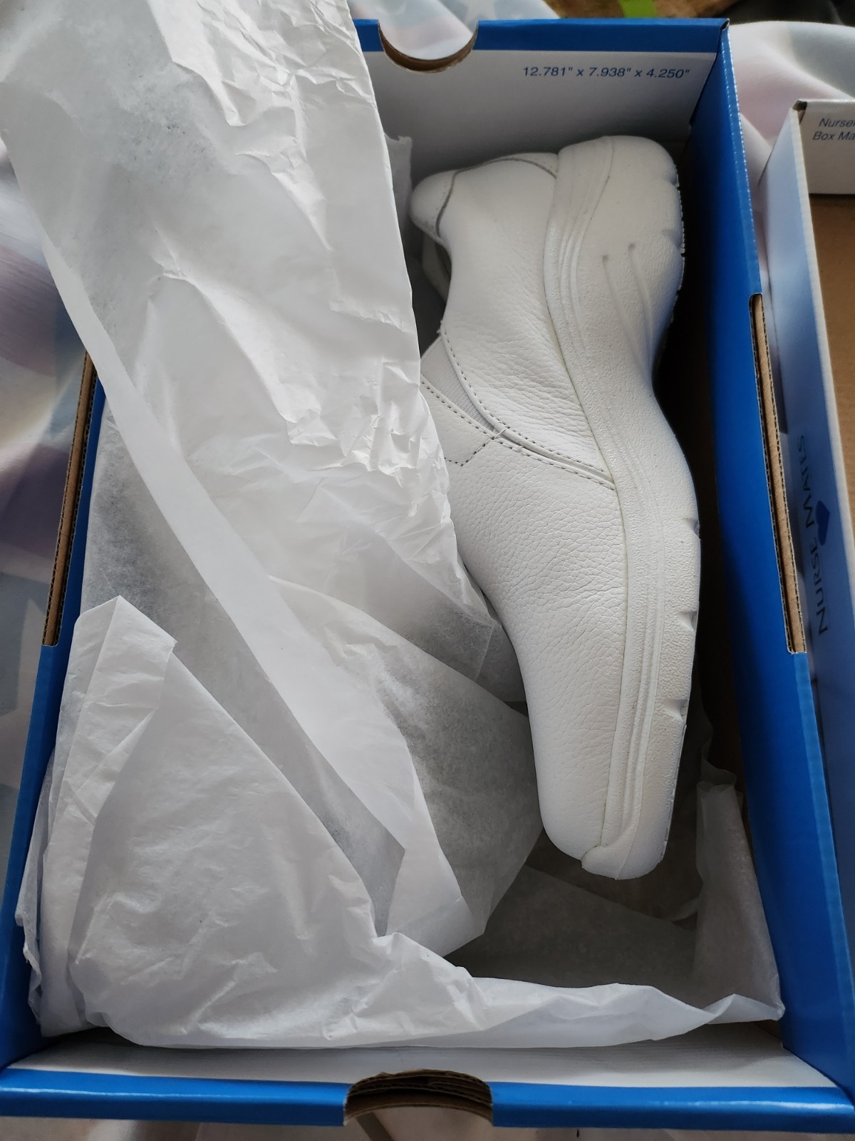 Nurse Mates Dove White Leather Comfort Slip-On Work Shoes Women’s 6.5 M
