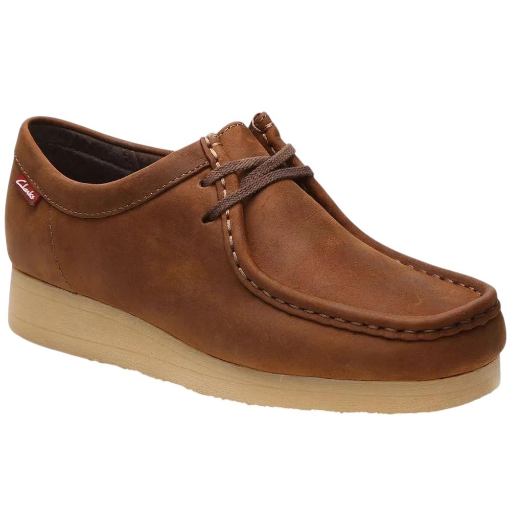 Clarks Padmora Womens 10 Brown Nubuck Leather Moccasin Loafers Lace Up Shoes
