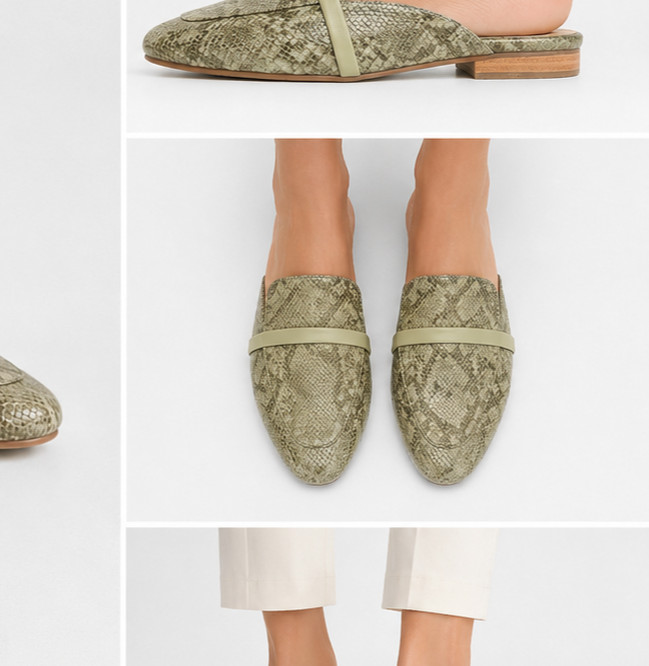Journee Collection Womens Mules Size 10 Snake Print Reneye Almond Toe Slip-On