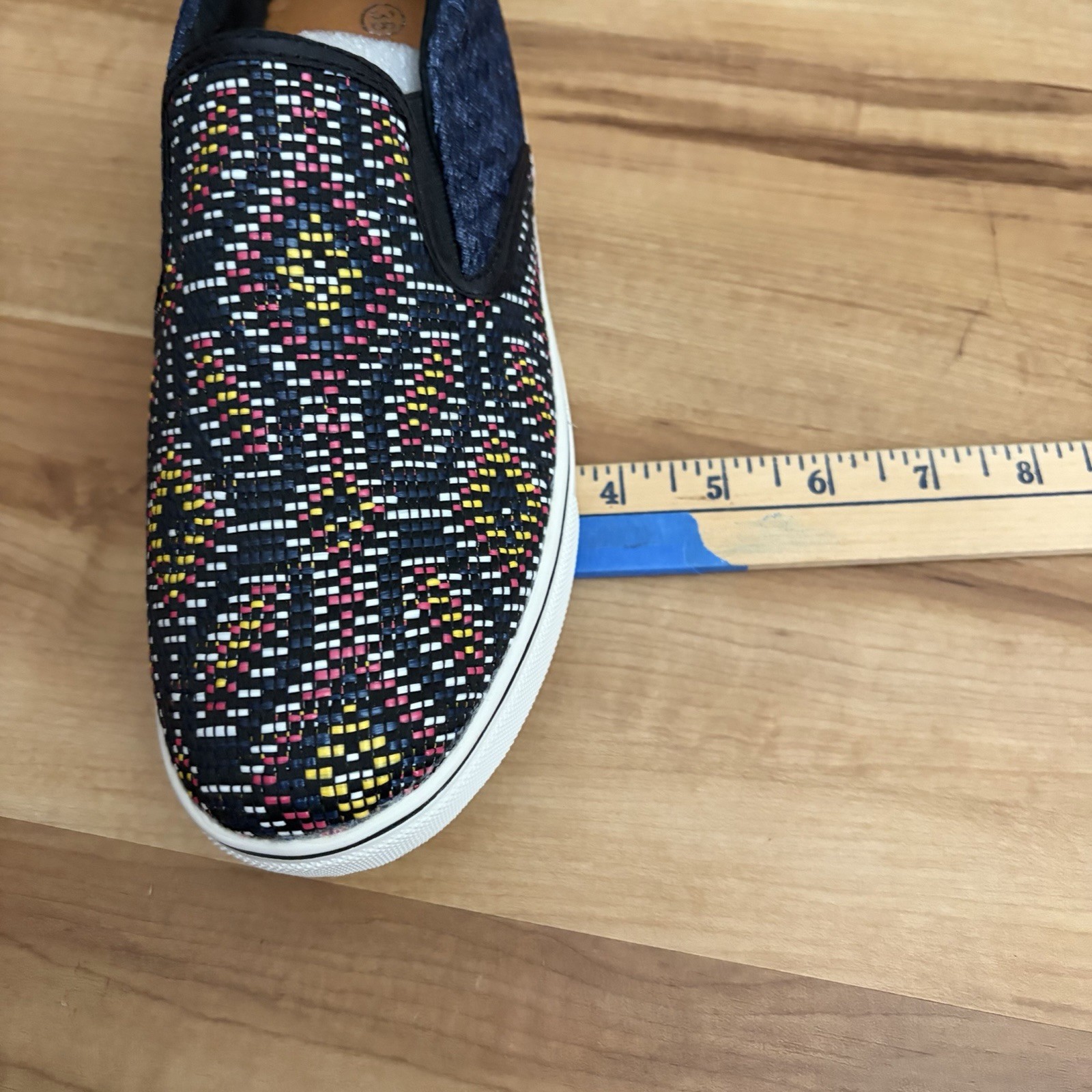 Bernie Mev Women’s Size USA 7 Woven Blair Slip On Geometric Pattern Memory Foam