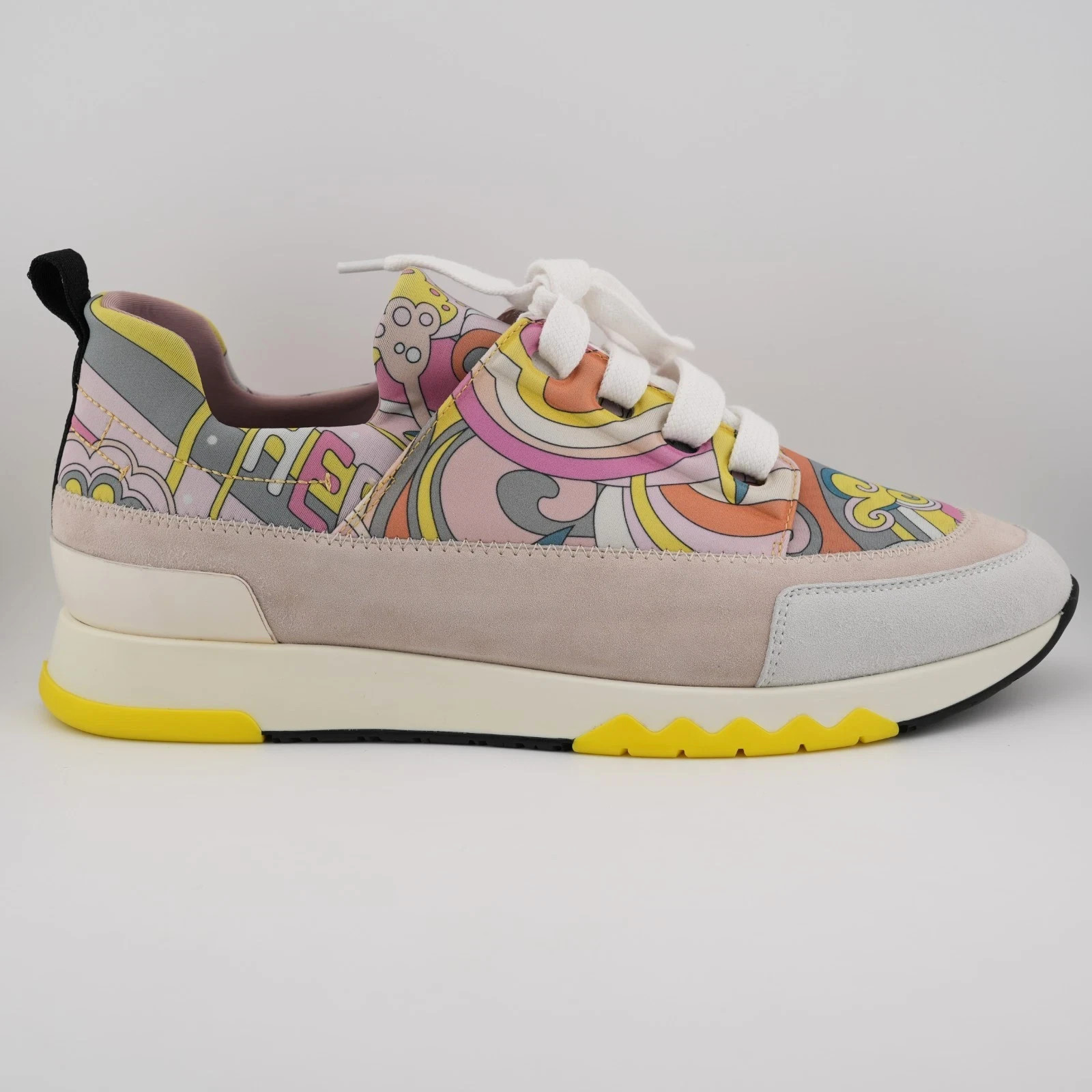Hermes Multicolor Print Canvas and Suede Stadium Low Top Sneakers Women’s 9