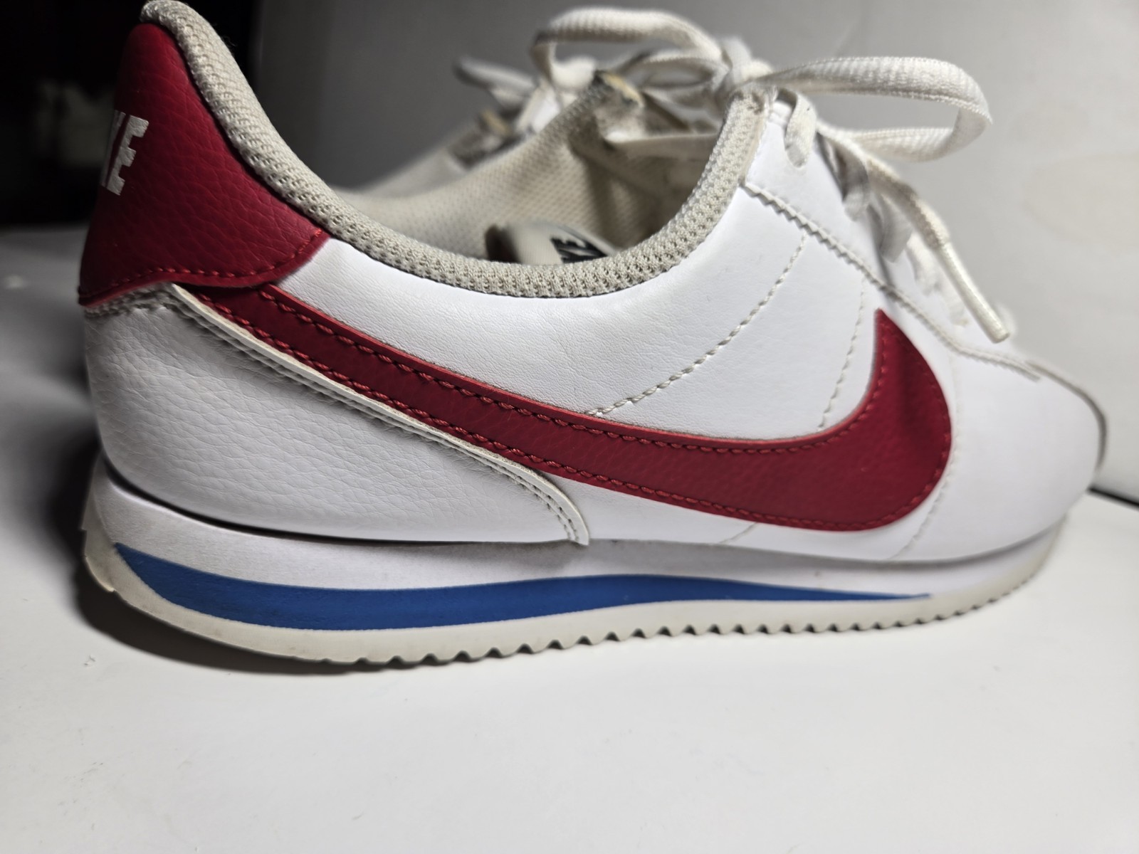 Nike Cortez Forrest Gump Sneakers White Varsity Red & Varsity Blue Size 6y