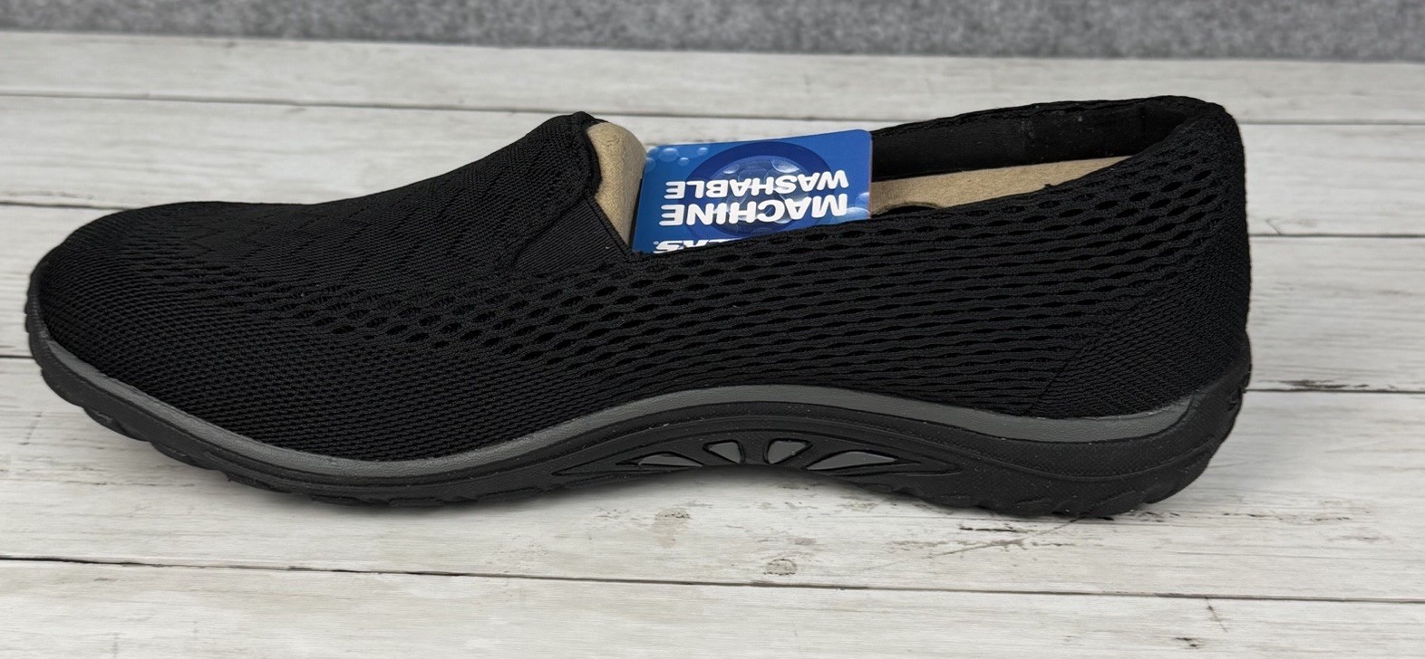 Skechers Air Cooled Memory Foam Shoes Womens 8.5 W Black Reggae Fest Willows NEW