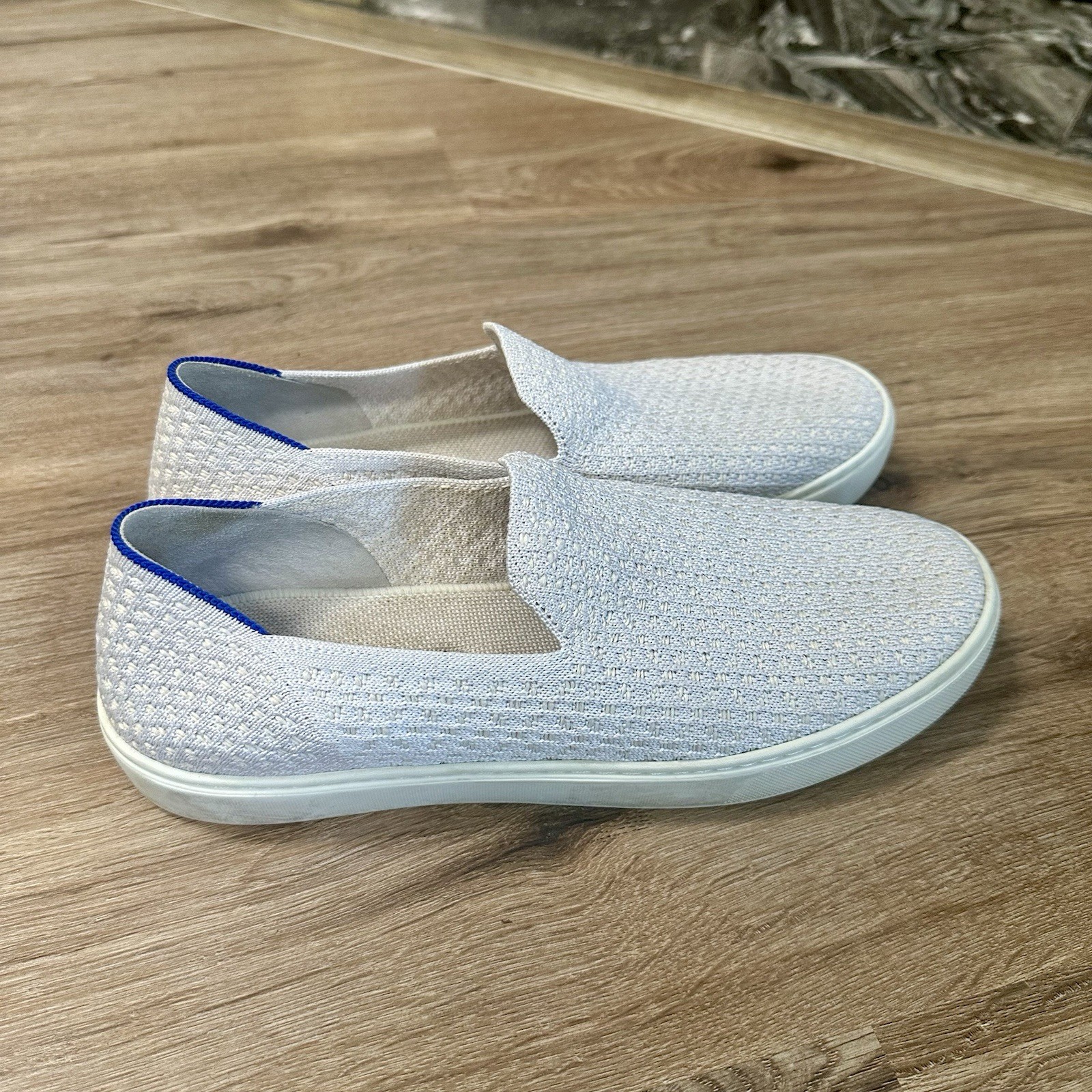 Rothy’s The Original Slip On Salt Honeycomb Sneakers Shoes Womens Size 10 Rothys