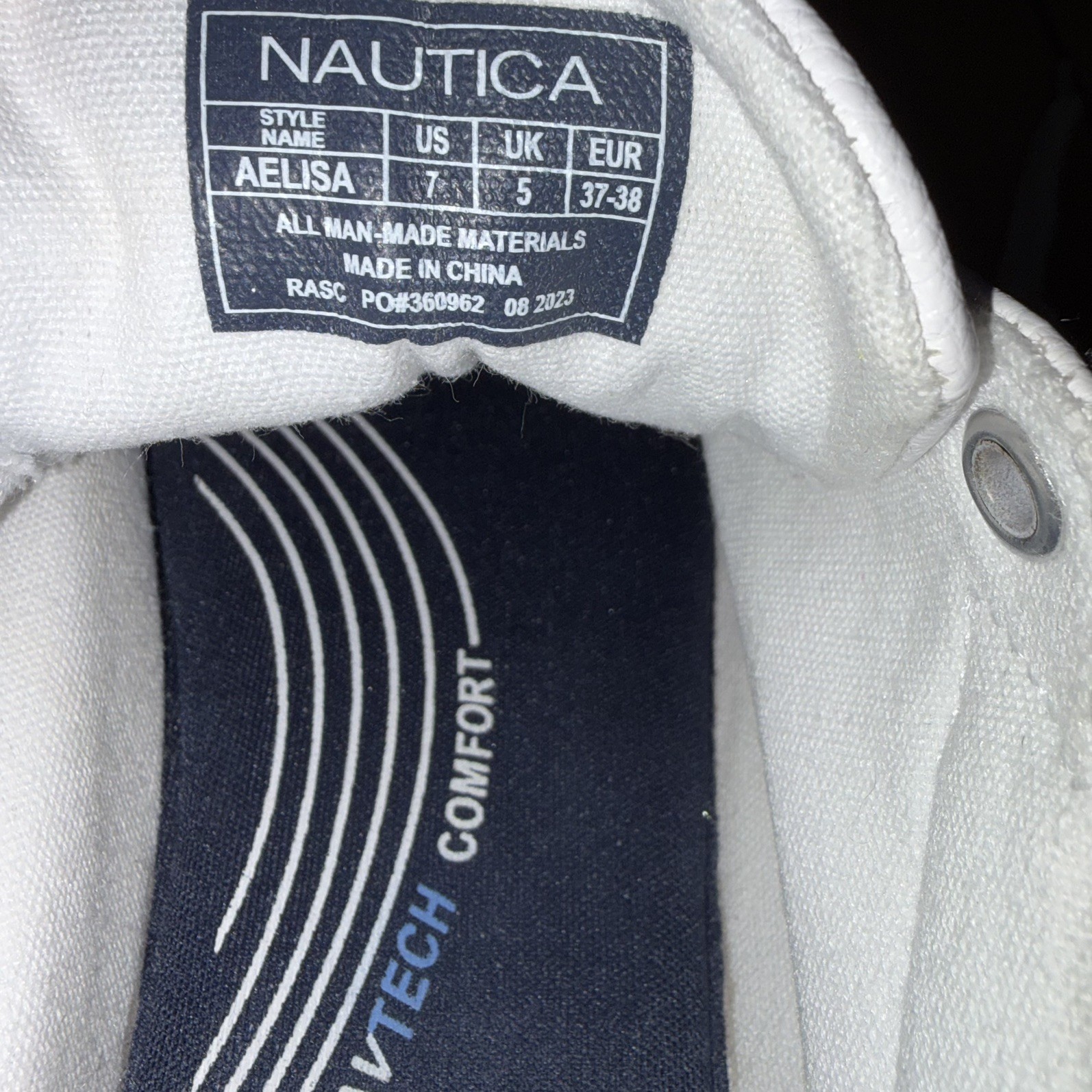 Women’s Nautica AELISA White Navtech Comfort Cushioned Size 7 Sneakers Shoes