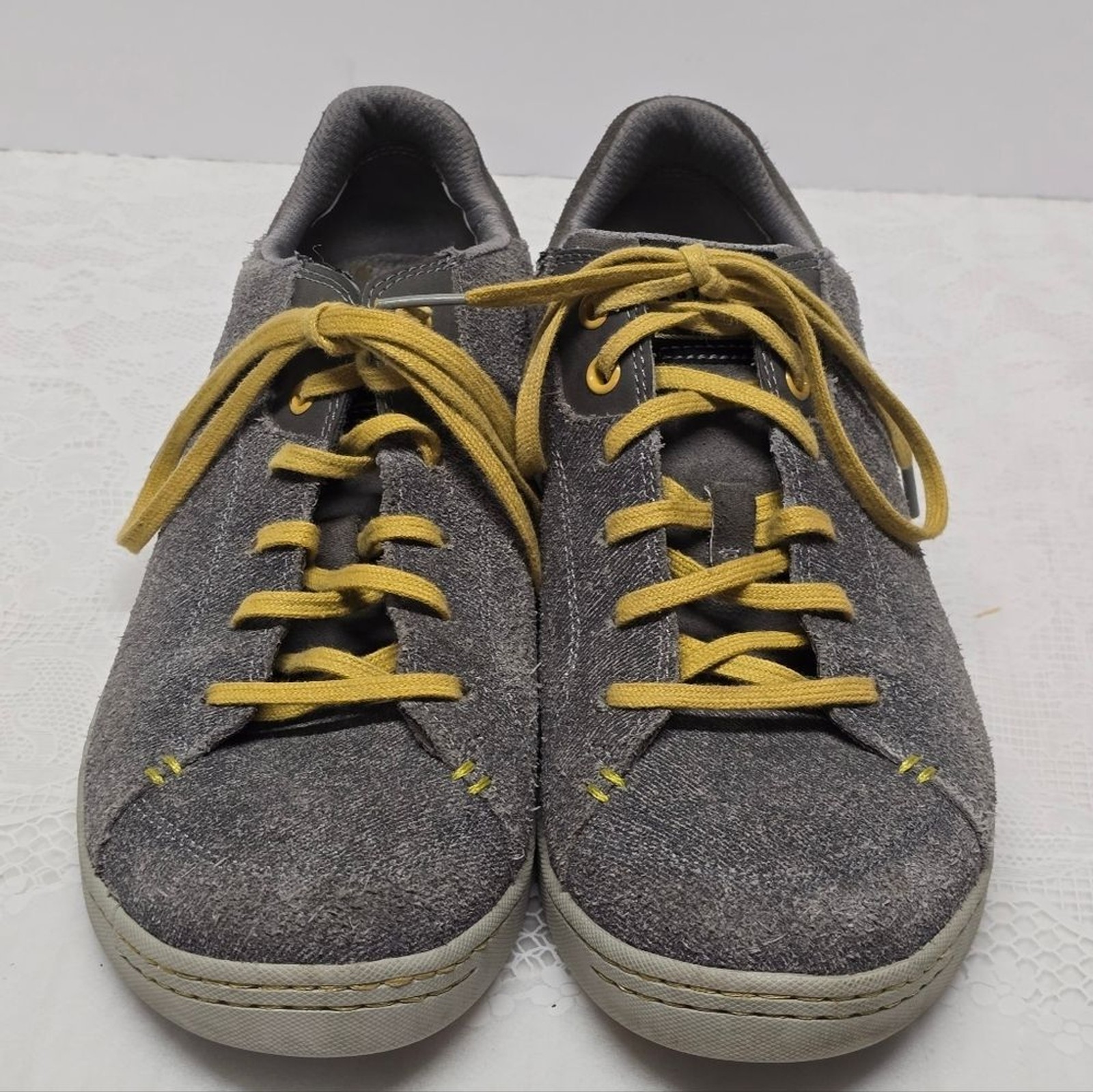 Ahnu Noe Gray Grey Genuine Leather Lace Up Casual Sneakers Women’s 7.5