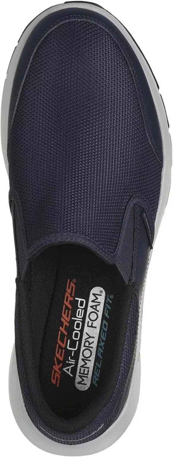 Men’s Skechers Shoes Navy Mesh Sport Air Cooled Memory Foam Slip On vegan 232515