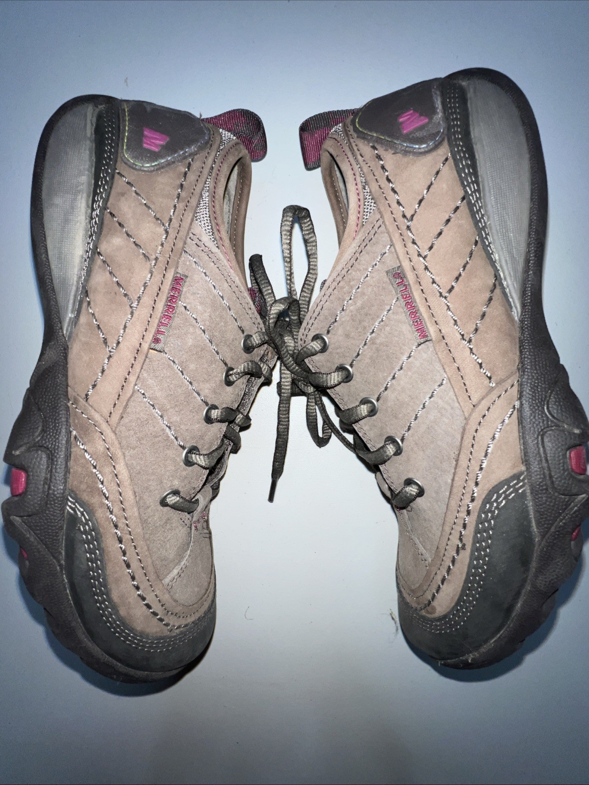 Merrell Stone Brown Leather Hiking Walking Casual Low Ankle Shoes Women’s 5.5