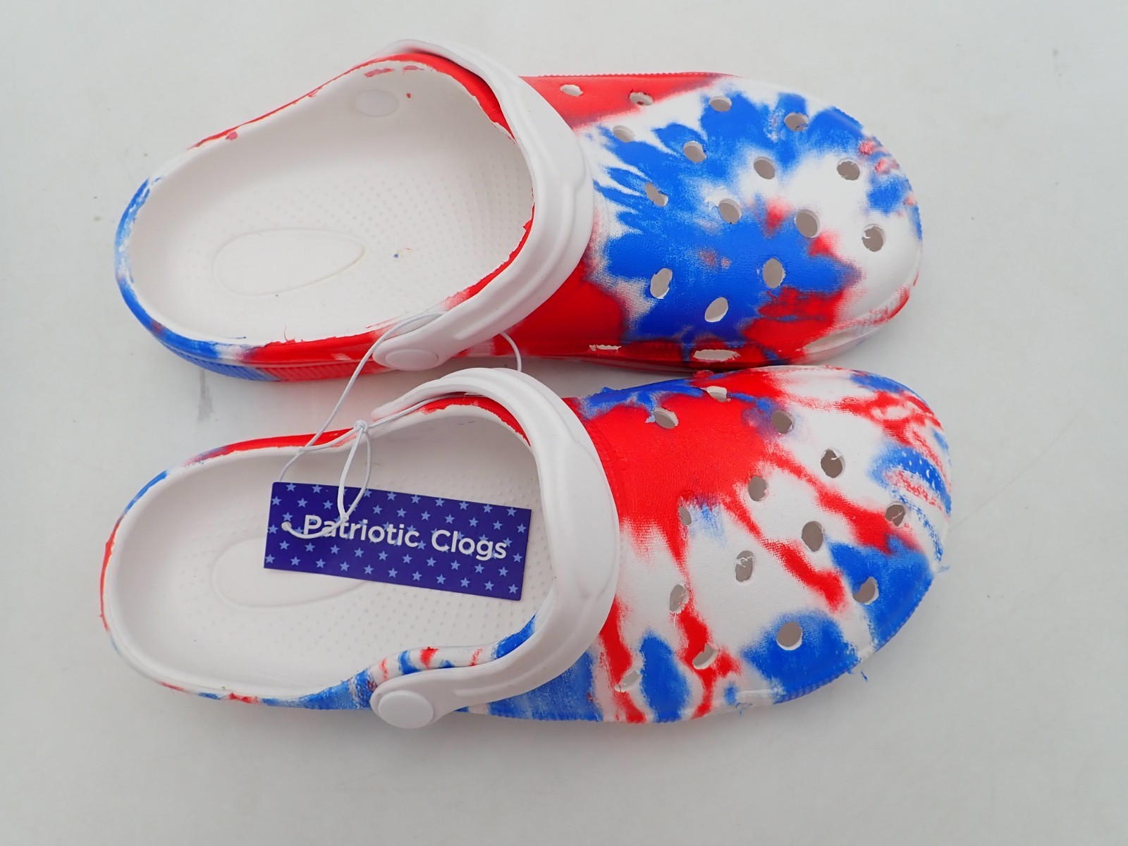 Fourth of July Women’s Patriotic Clogs Red White & Blue sizes 5-6, 7-8, & 9-10