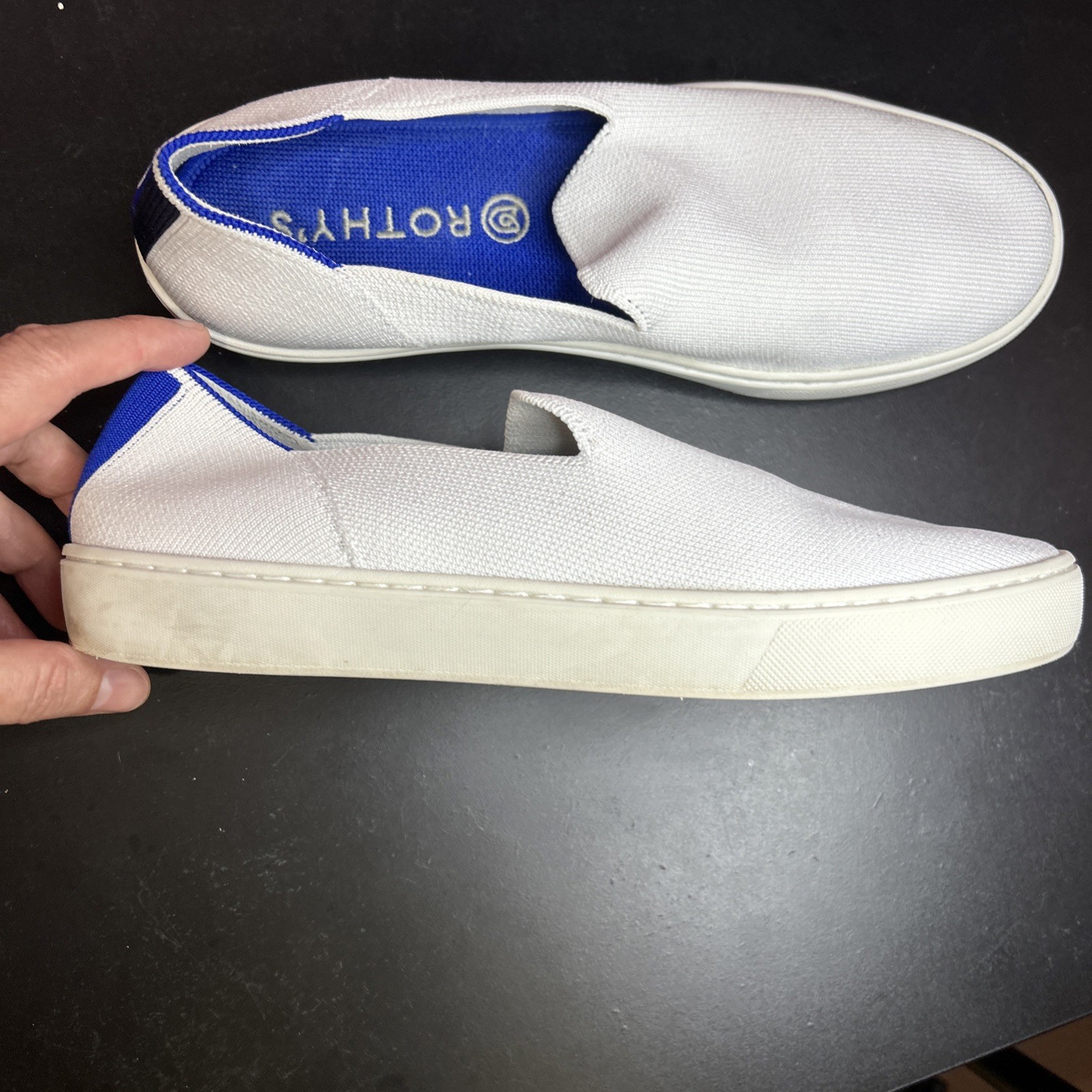 Rothy’s The Original Womens Size 9.5 White Casual Walking Slip On Shoes Sneakers